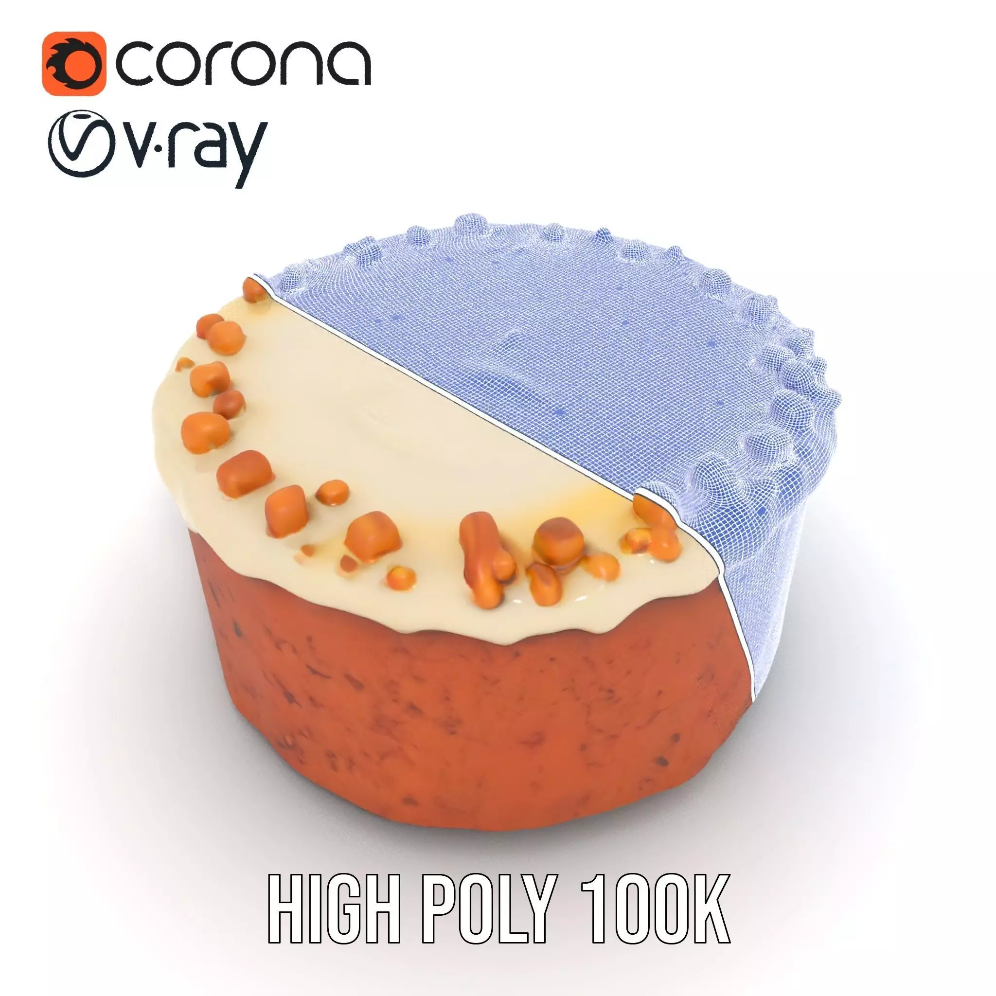 Vanilla Almond Cake model pack Low-poly 3D model_27