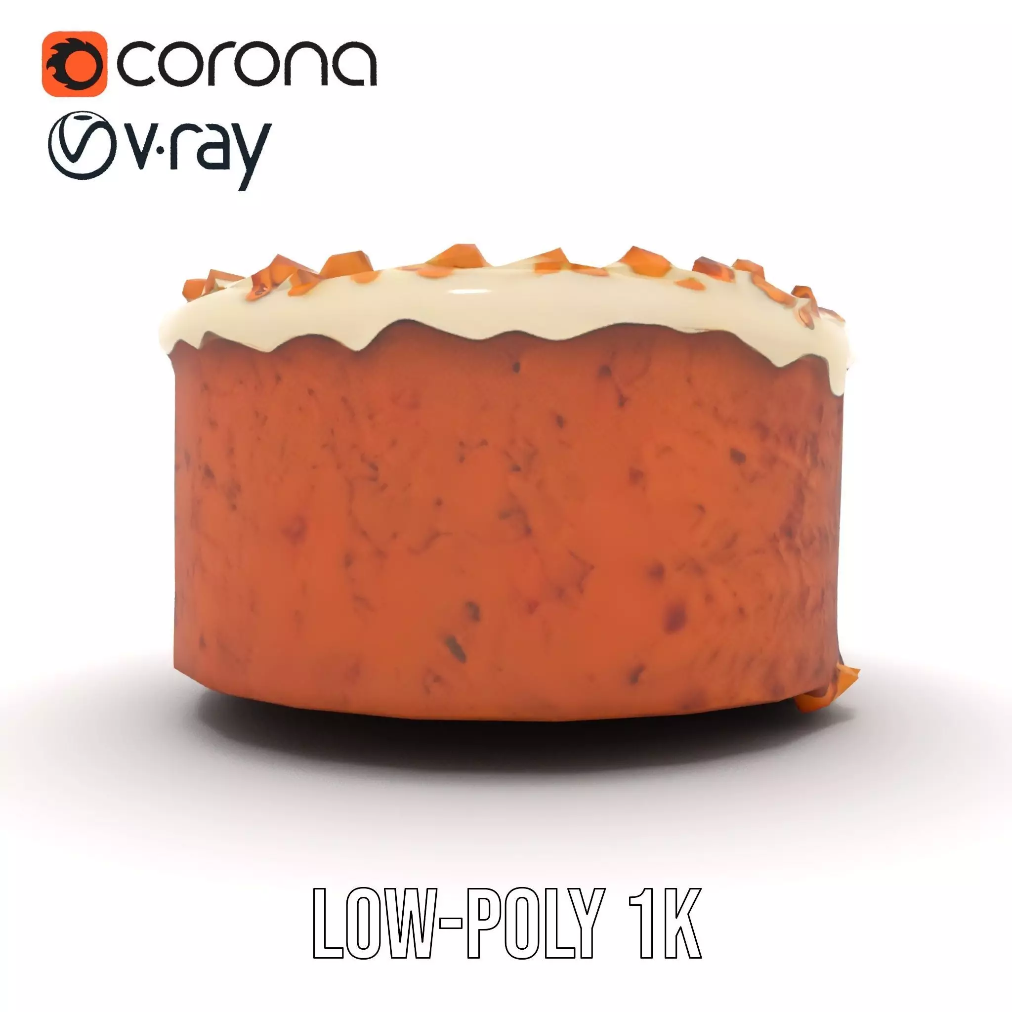 Vanilla Almond Cake model pack Low-poly 3D model_10