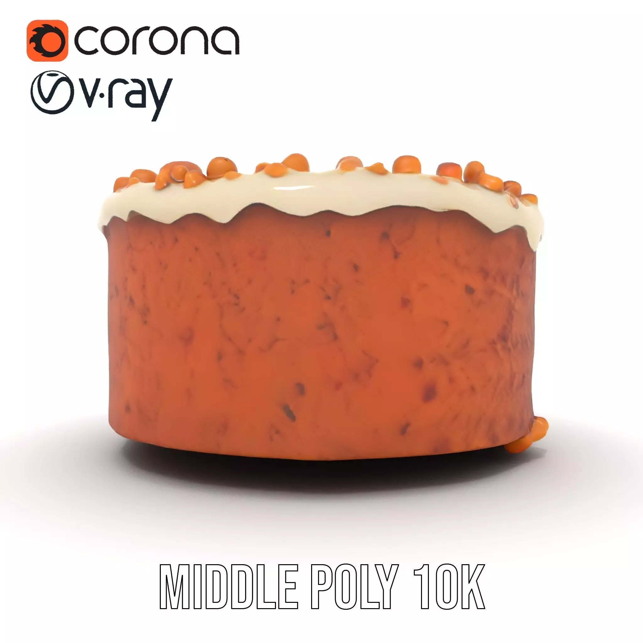 Vanilla Almond Cake model pack Low-poly 3D model_12