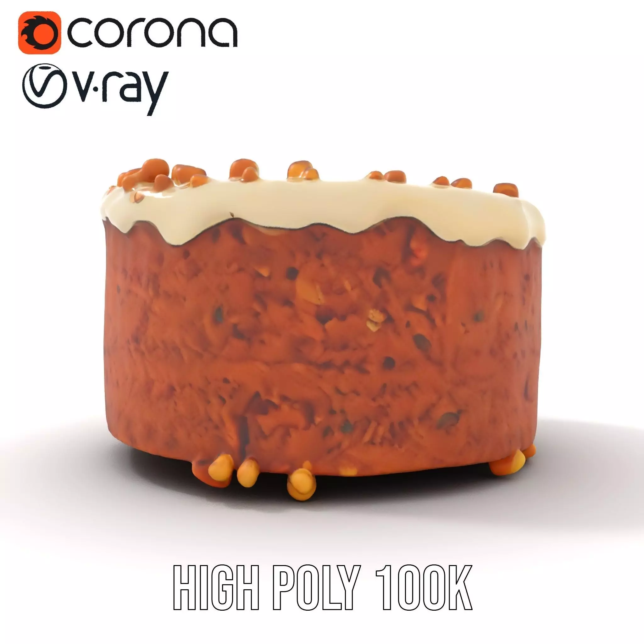 Vanilla Almond Cake model pack Low-poly 3D model_24