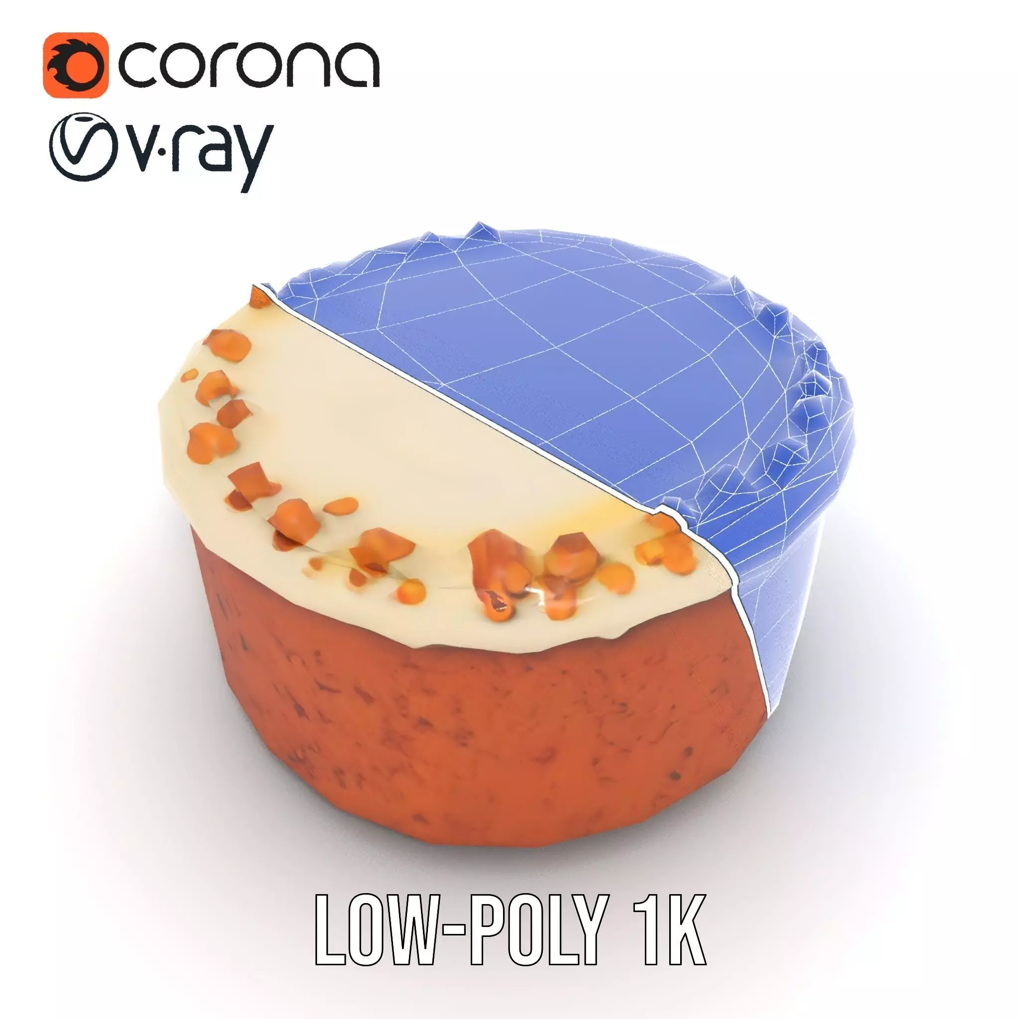 Vanilla Almond Cake model pack Low-poly 3D model_23
