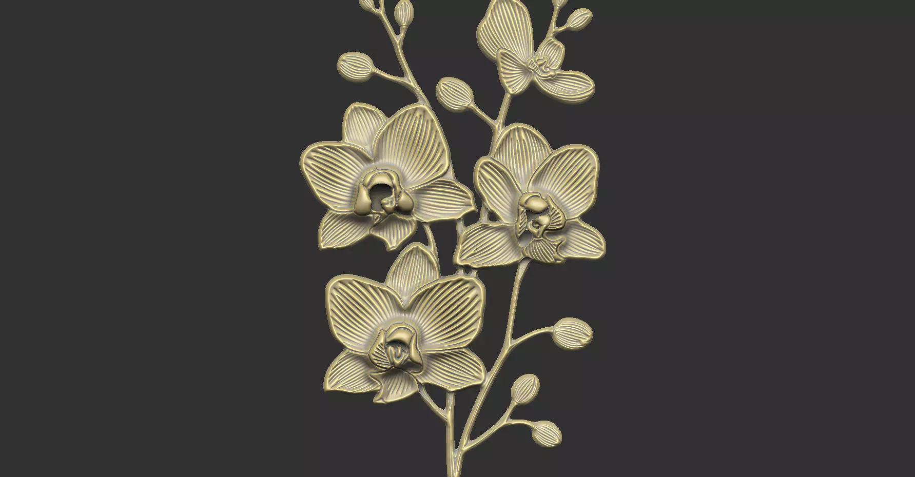 orchids design petal detail luxury unique leave flower 3D print model