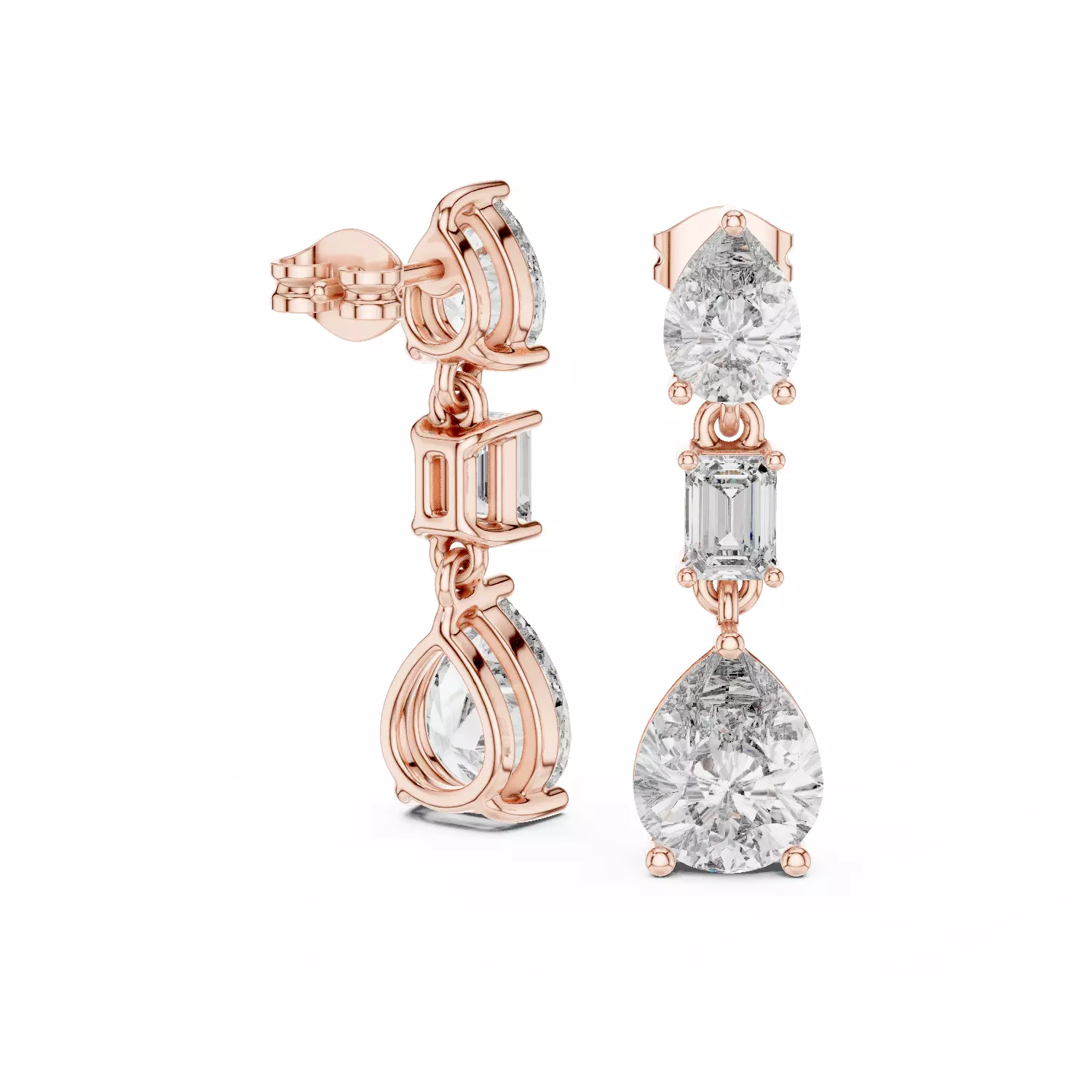 Pear Diamond drops 3dm stl renders 360 Animation Videos 3D print model_9