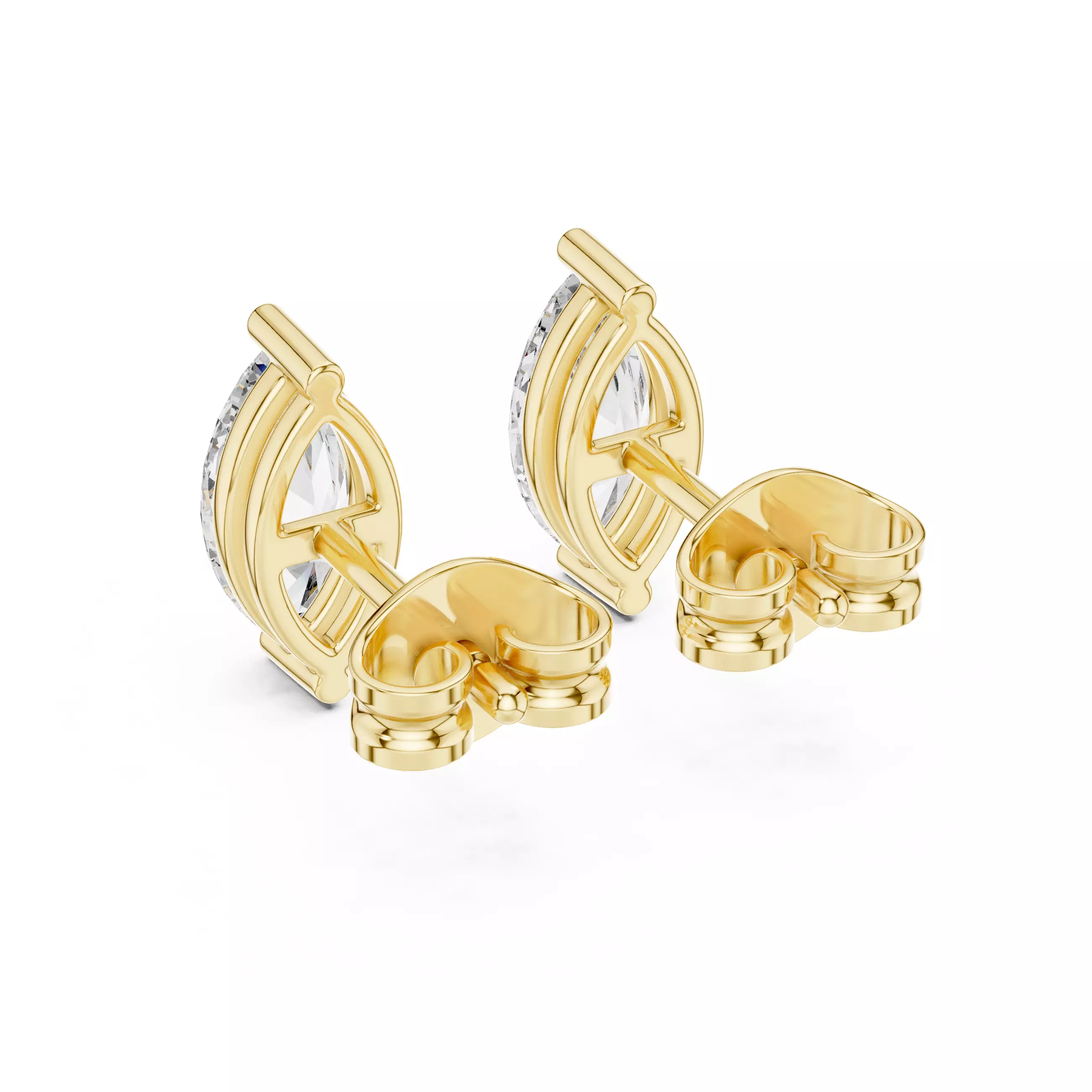 Marquise Diamond Studs Earrings 3dm stl renders 360 Animation  3D print model_7