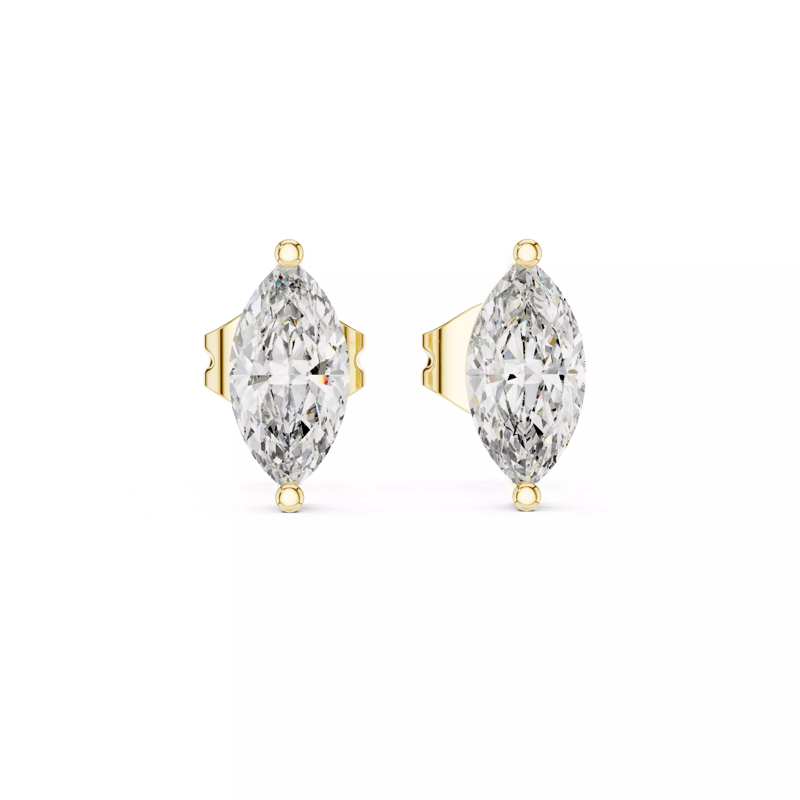 Marquise Diamond Studs Earrings 3dm stl renders 360 Animation  3D print model_8