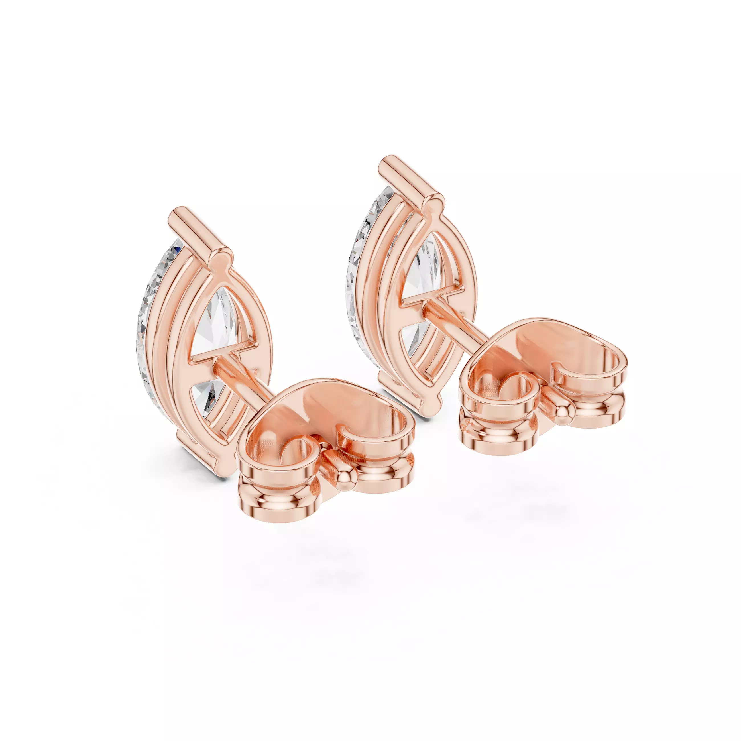 Marquise Diamond Studs Earrings 3dm stl renders 360 Animation  3D print model_2