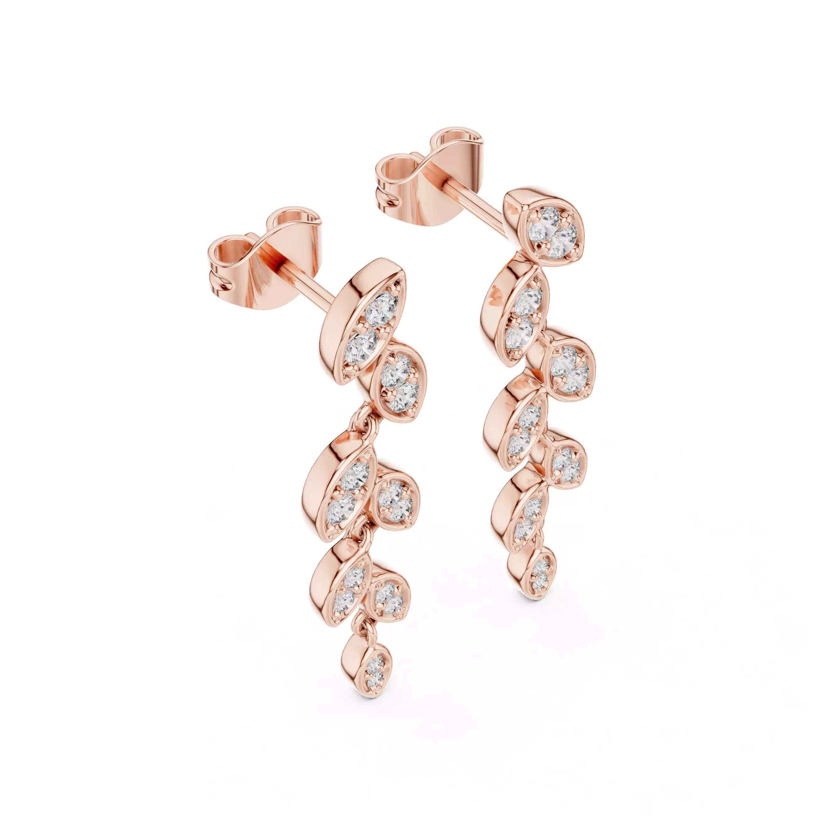 Leaf Vine Diamond drops 3dm stl renders 360 Animation Videos 3D print model_1