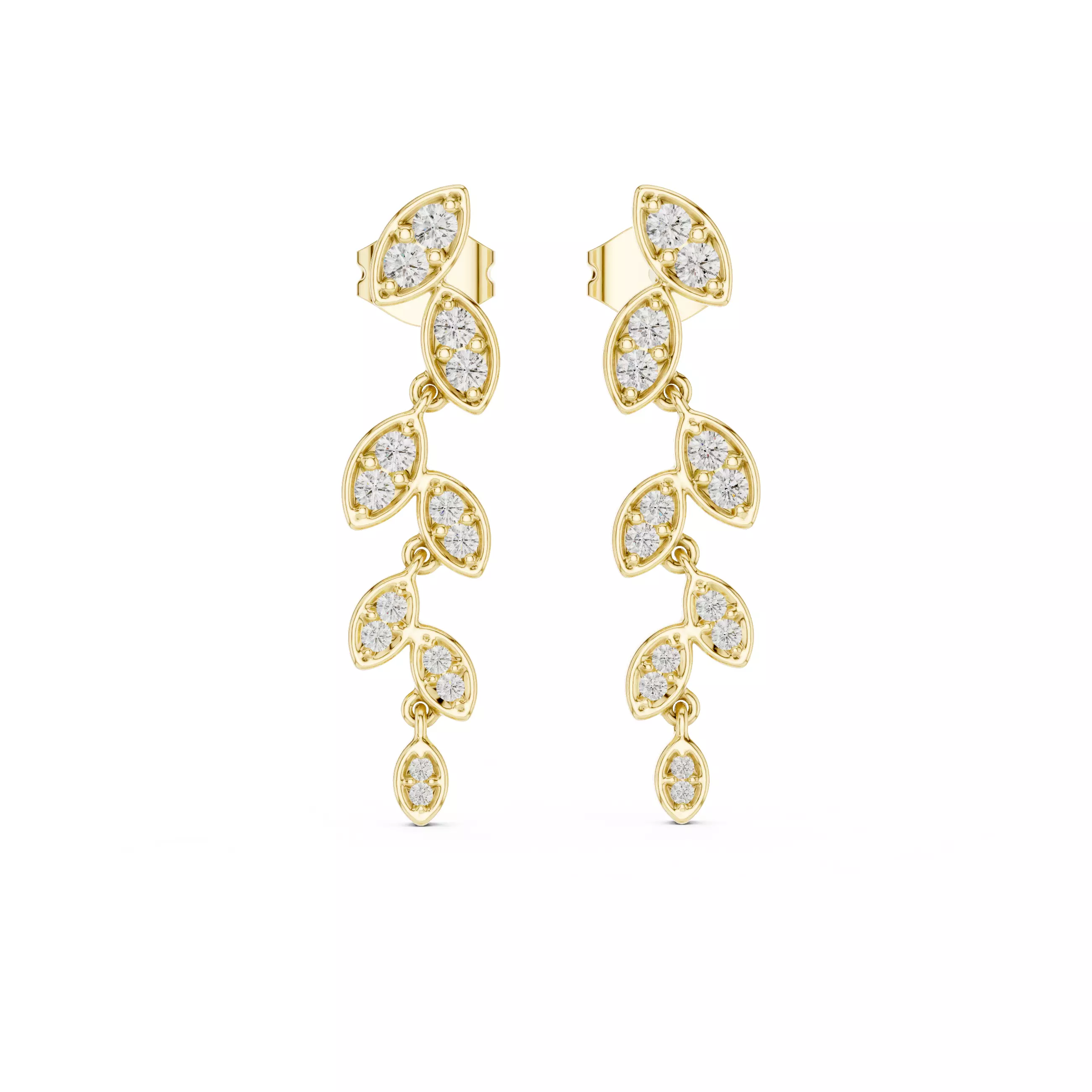 Leaf Vine Diamond drops 3dm stl renders 360 Animation Videos 3D print model_8