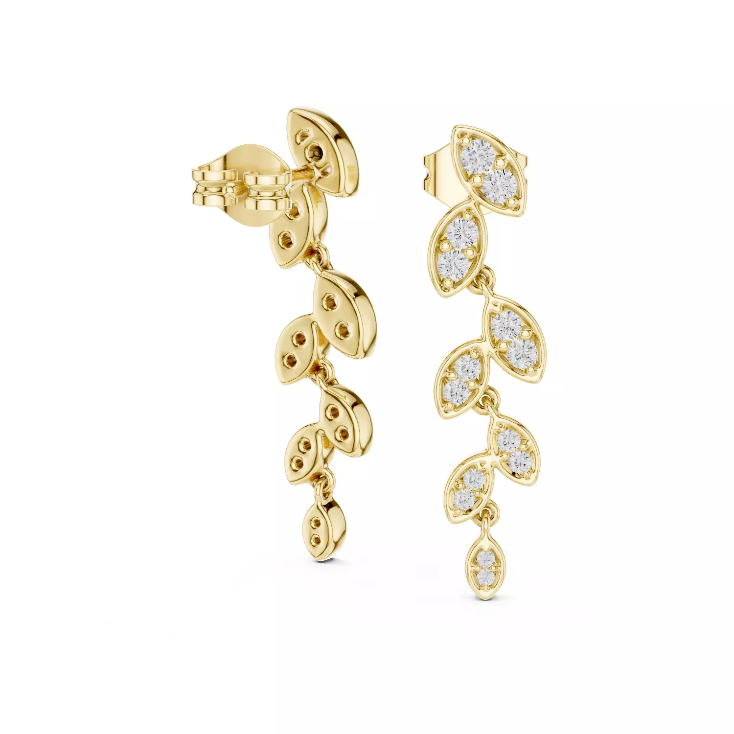 Leaf Vine Diamond drops 3dm stl renders 360 Animation Videos 3D print model_11