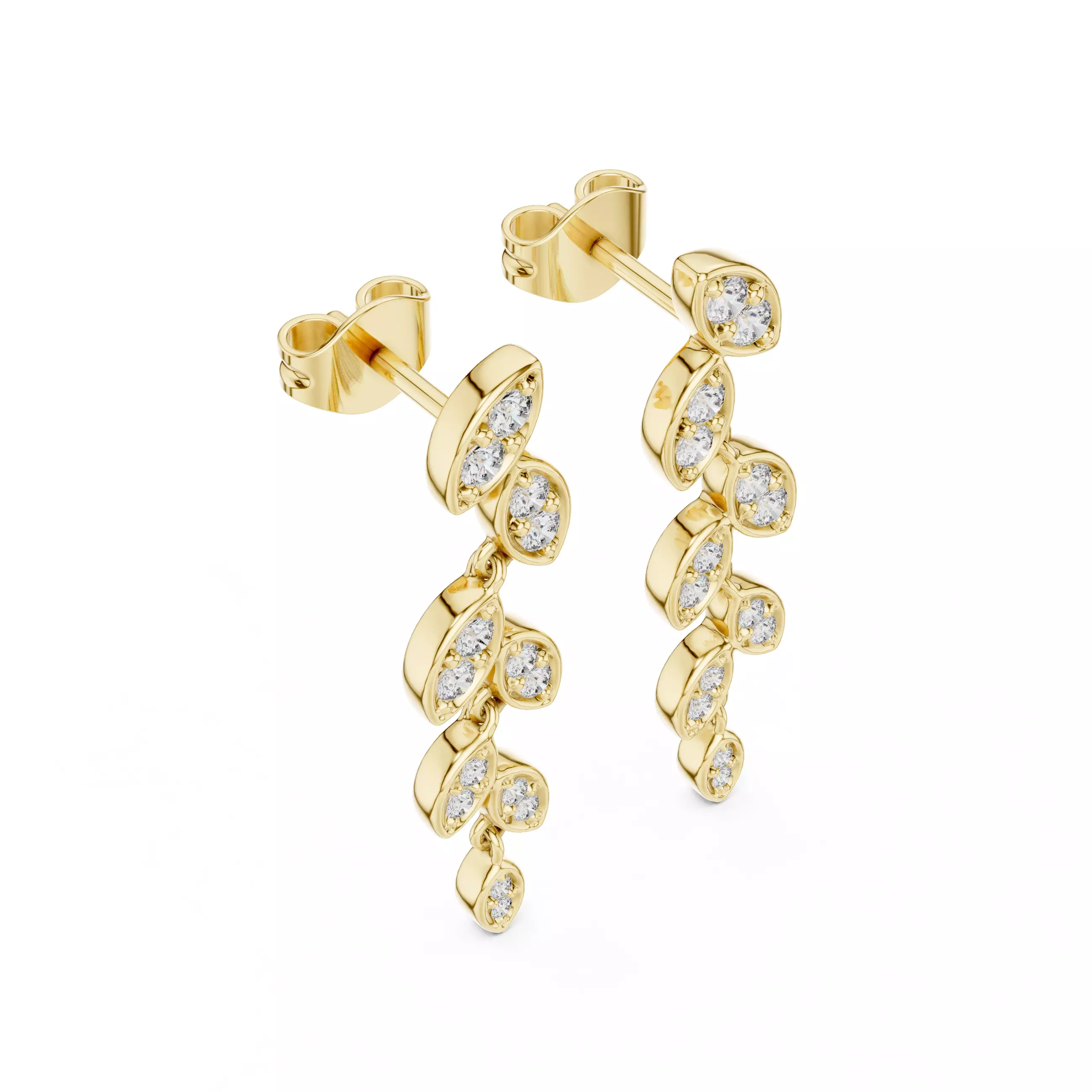 Leaf Vine Diamond drops 3dm stl renders 360 Animation Videos 3D print model_6