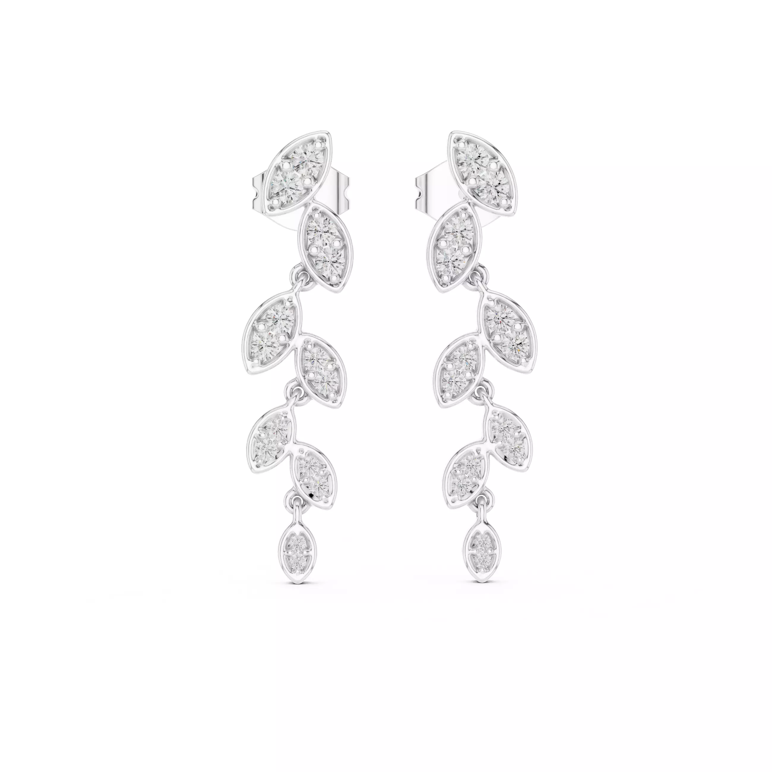 Leaf Vine Diamond drops 3dm stl renders 360 Animation Videos 3D print model_5