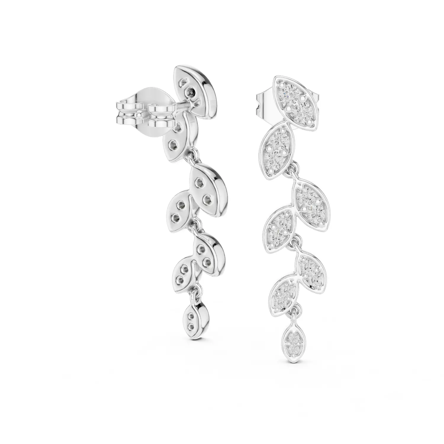 Leaf Vine Diamond drops 3dm stl renders 360 Animation Videos 3D print model_10