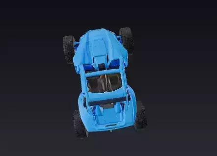High-Performance Blue Off-Road UTV 3D model 5