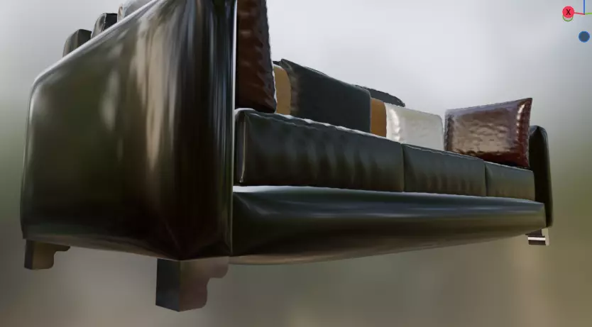 Leather couch 3D model_4