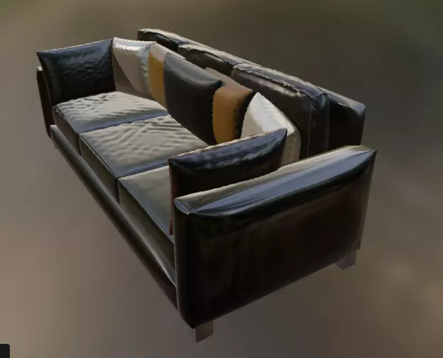 Leather couch 3D model_1