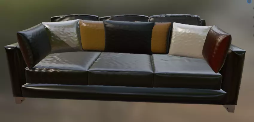 Leather couch 3D model_5