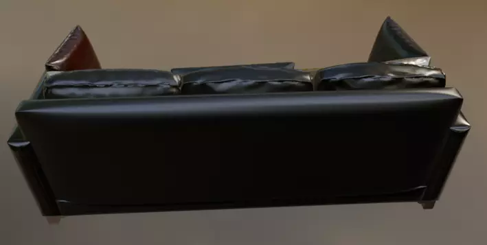 Leather couch 3D model_2