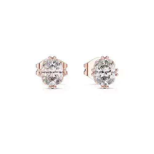 Oval Diamond Studs Earrings 3dm stl renders 360 Animation Videos
