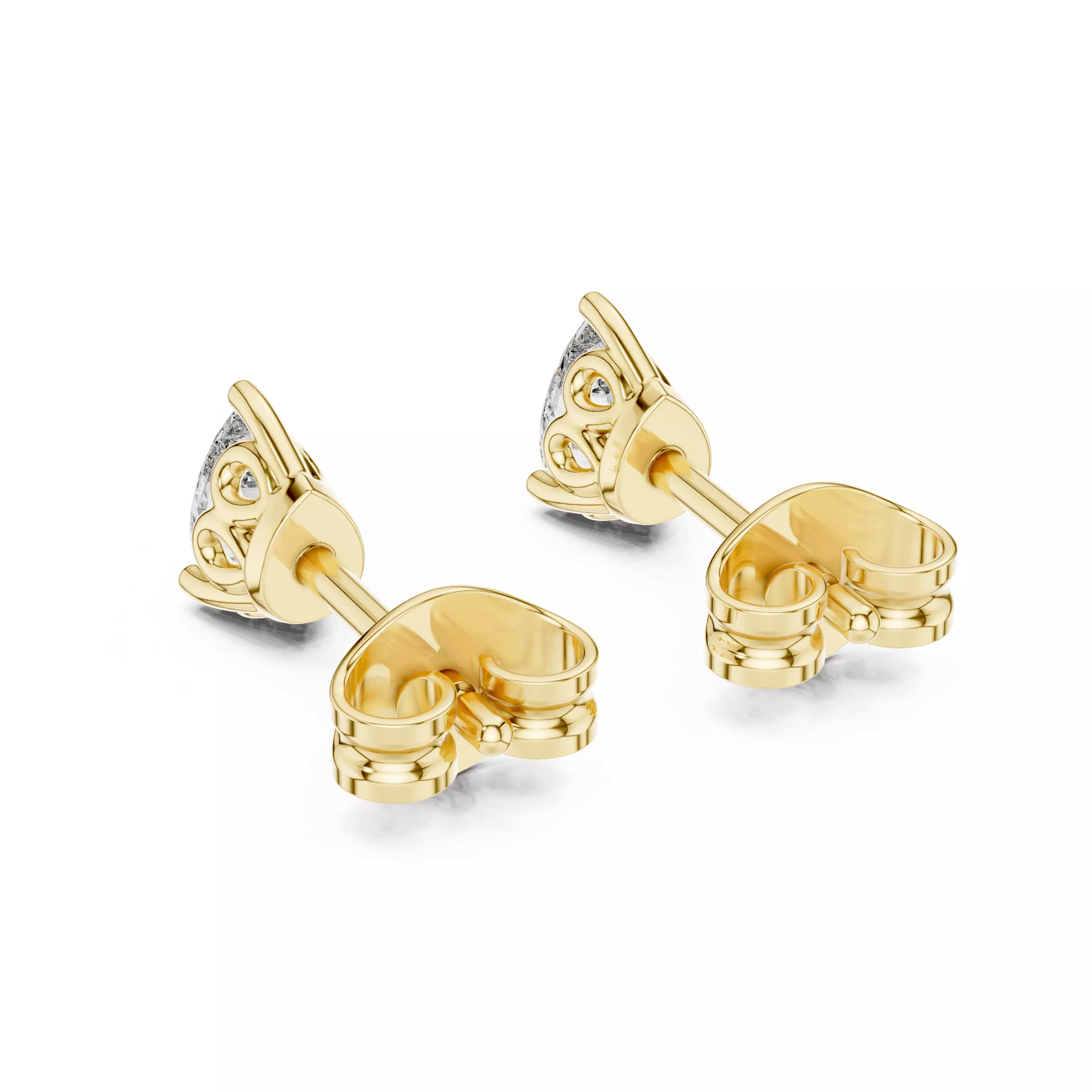 Pear Diamond Studs Earrings 3dm stl renders 360 Animation Video 3D print model_7