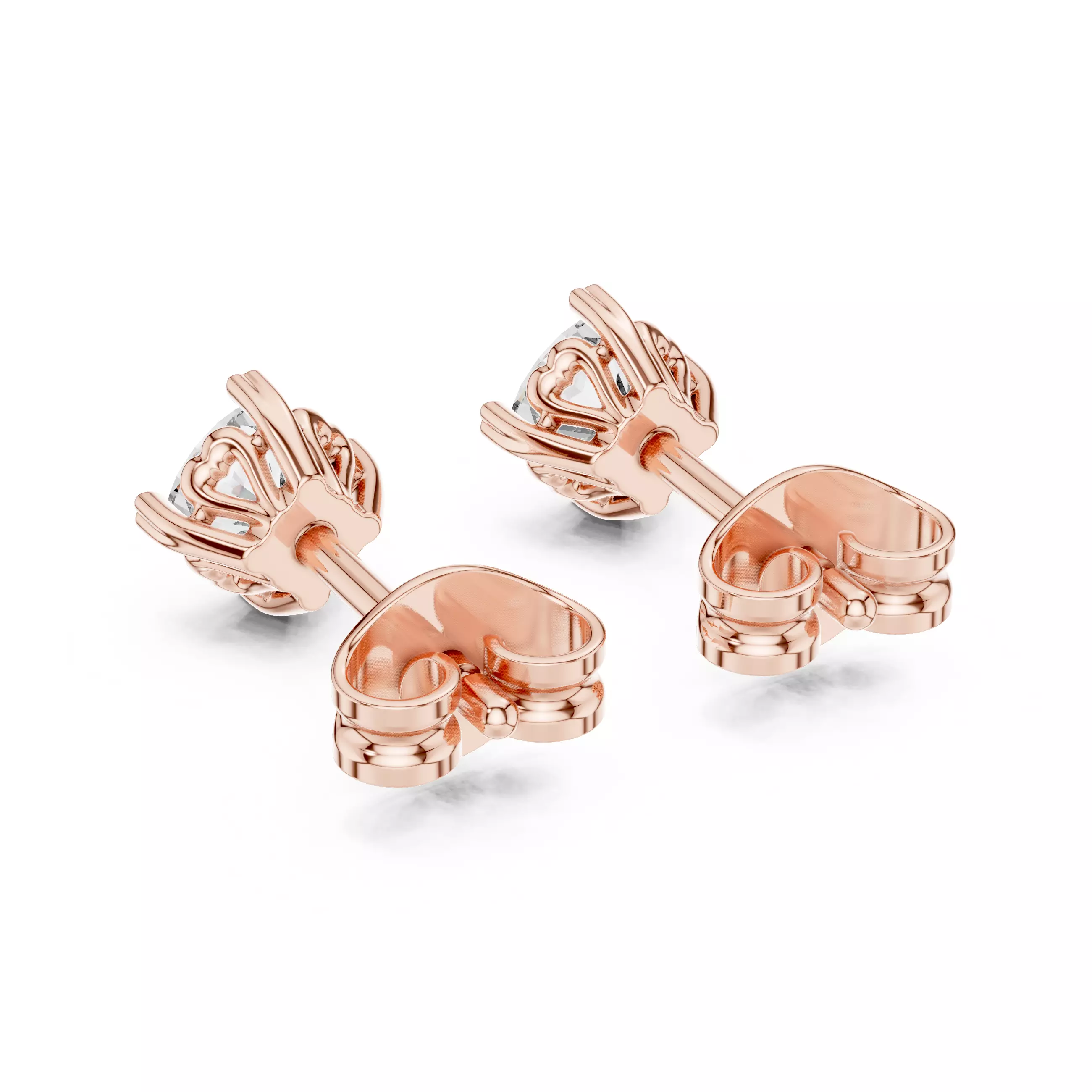 Cushion Diamond Studs Earrings 3dm stl renders 360 Animation  3D print model_2