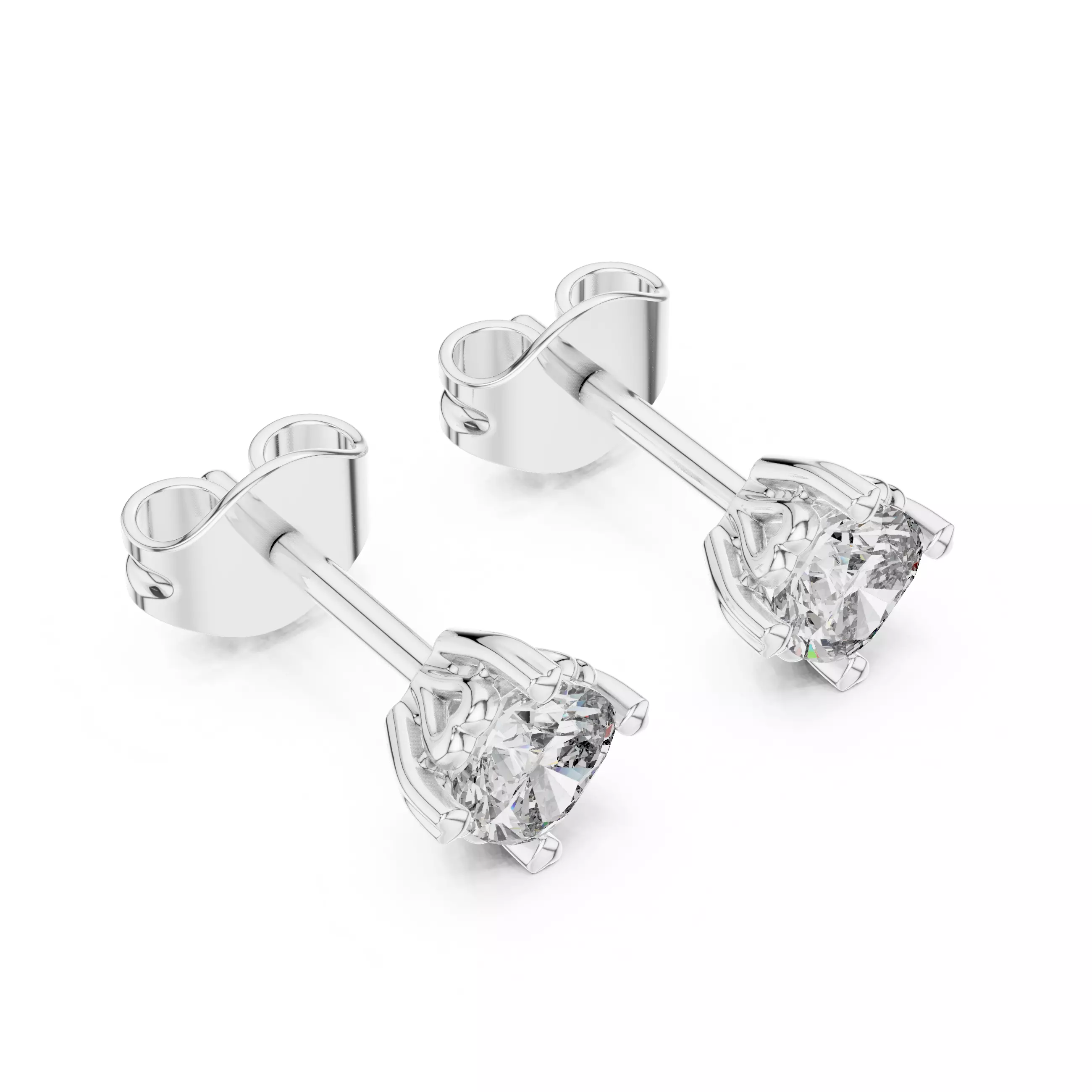 Cushion Diamond Studs Earrings 3dm stl renders 360 Animation  3D print model_3