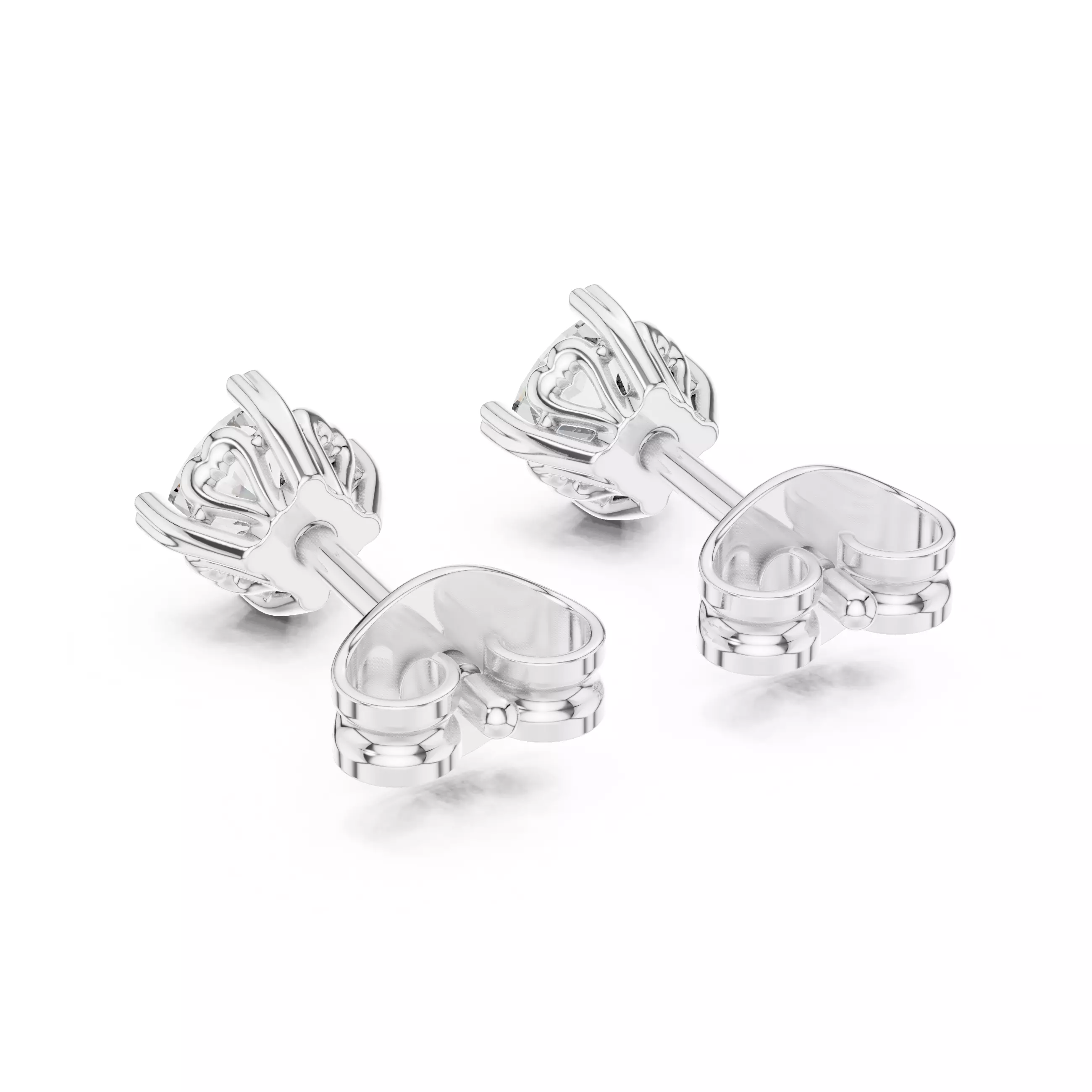 Cushion Diamond Studs Earrings 3dm stl renders 360 Animation  3D print model_4