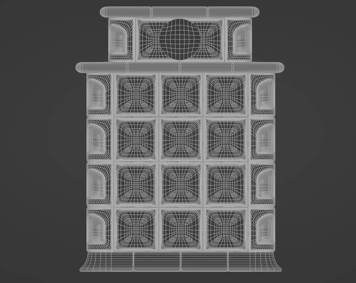 Tiled Fireplace 3D model_18