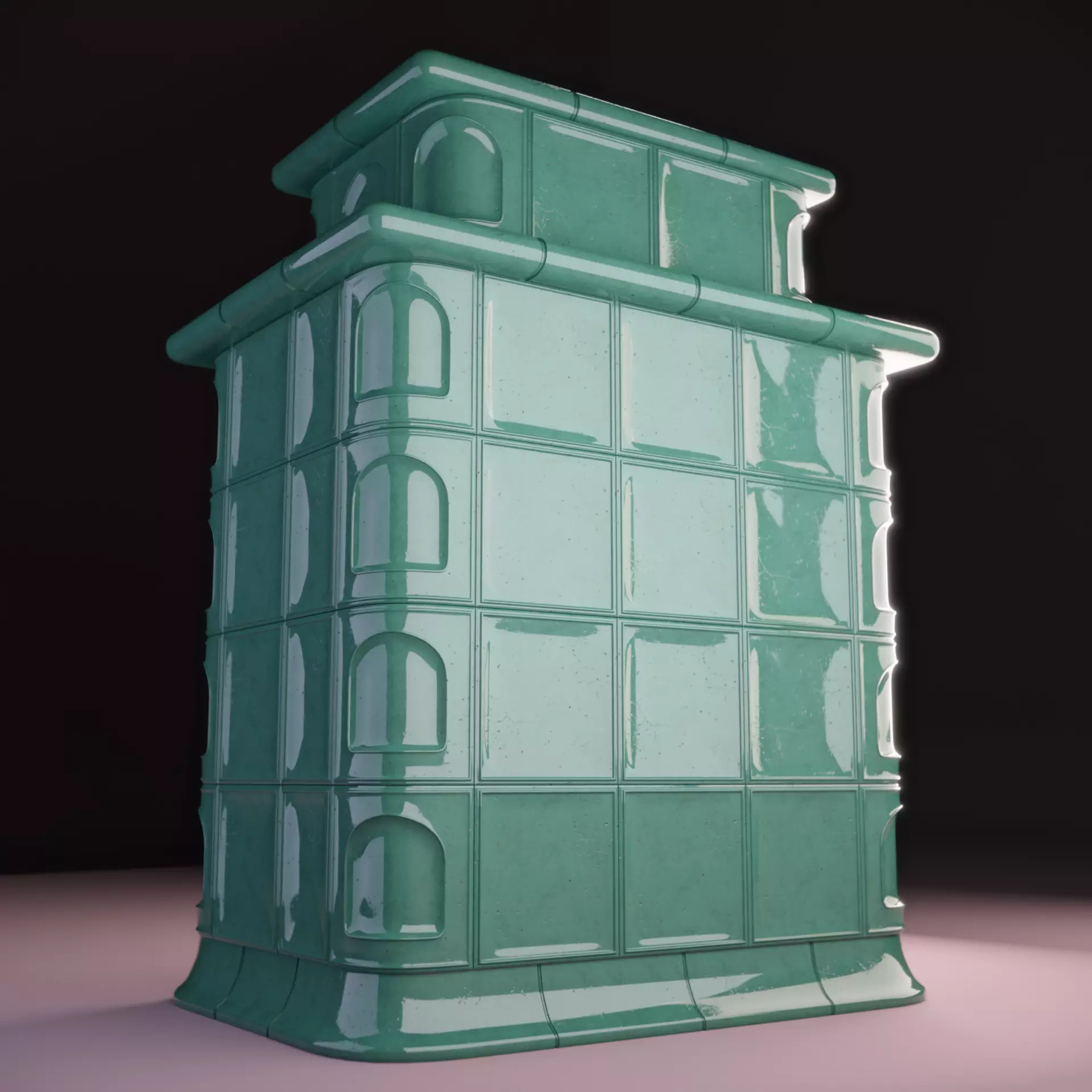 Tiled Fireplace 3D model_6