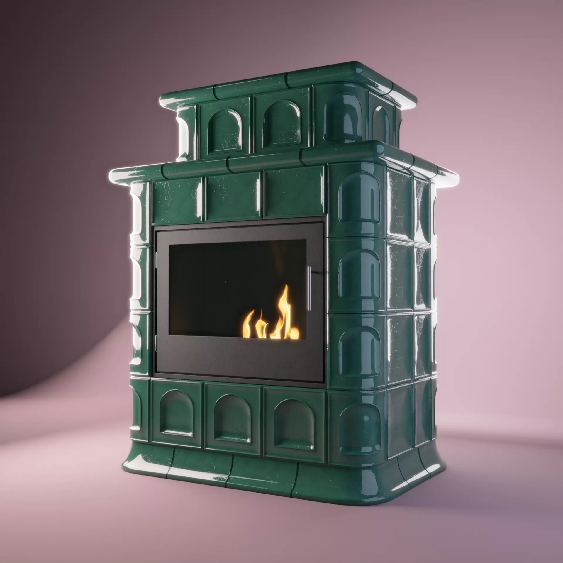 Tiled Fireplace 3D model_0