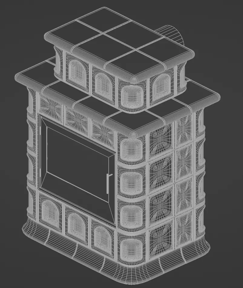 Tiled Fireplace 3D model_16