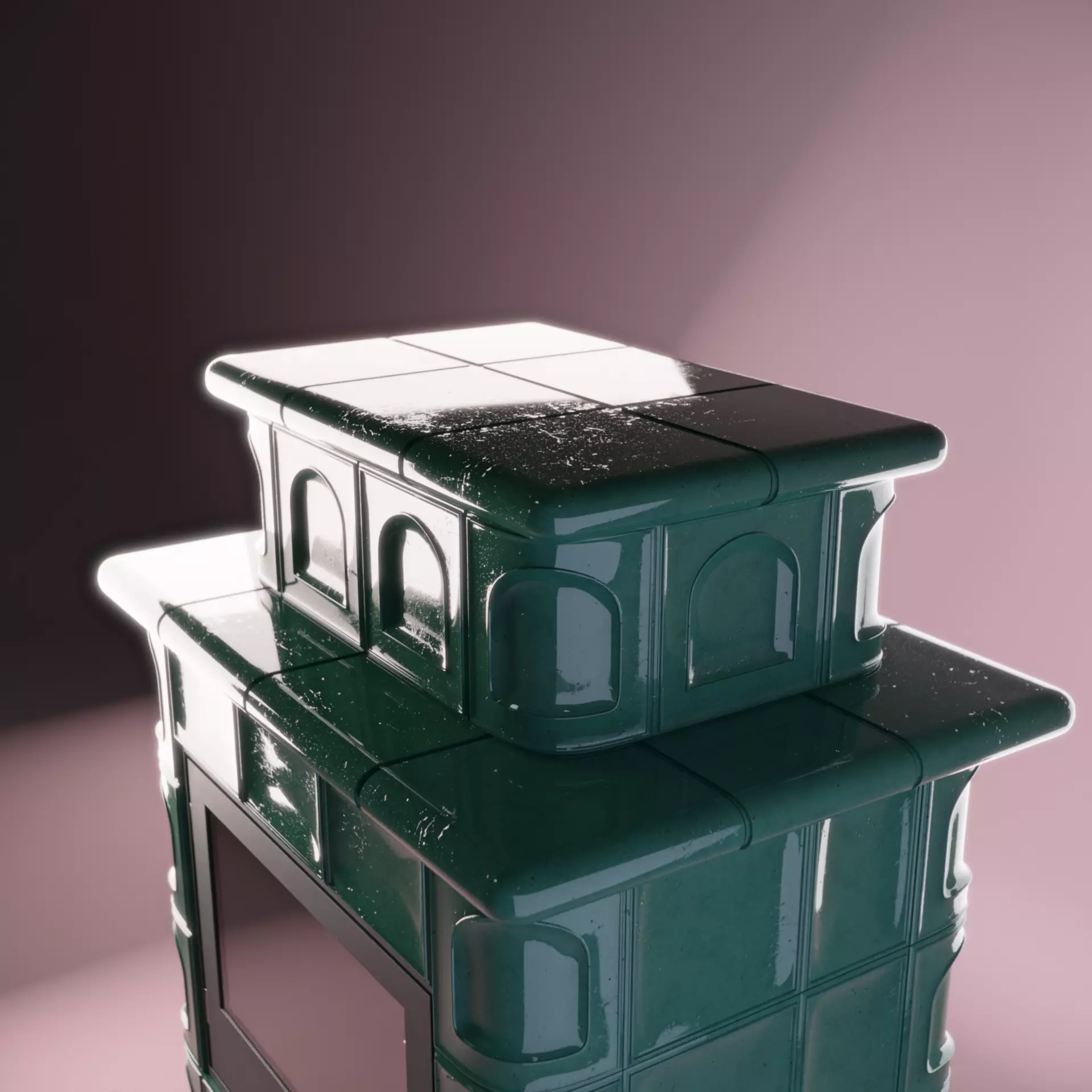 Tiled Fireplace 3D model_13