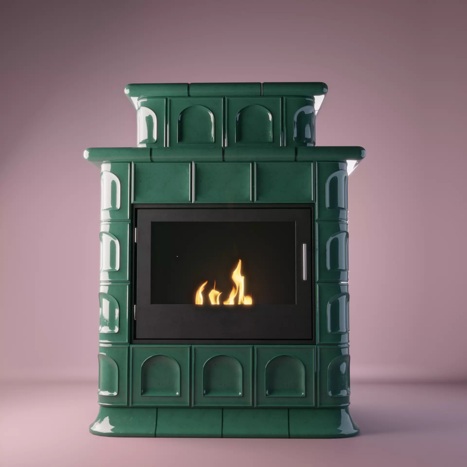 Tiled Fireplace 3D model_4