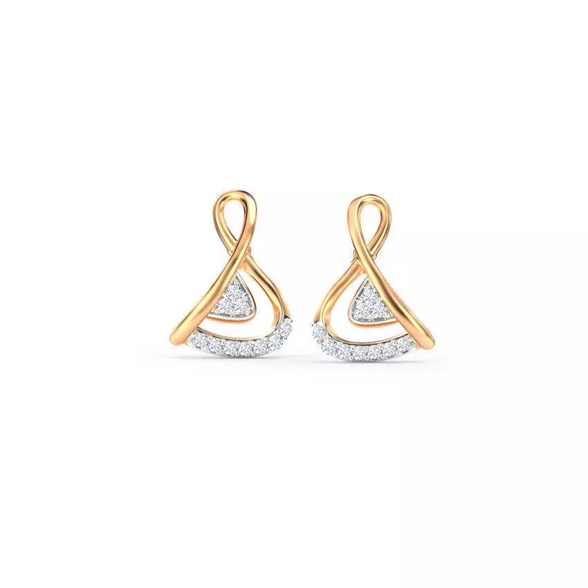 Music Note Diamond Studs Earrings 3dm stl renders 360 Animation 3D print model_5