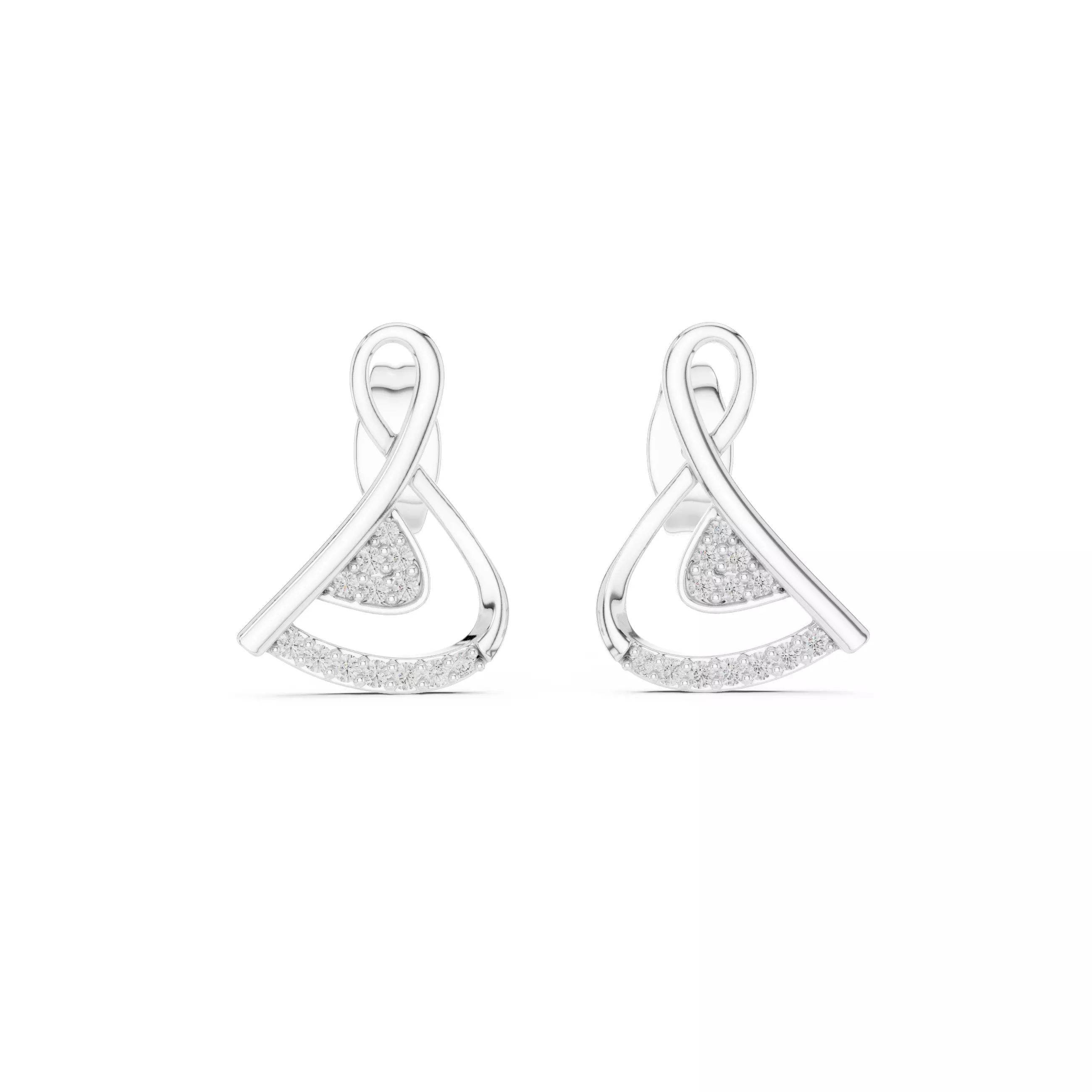 Music Note Diamond Studs Earrings 3dm stl renders 360 Animation 3D print model_8