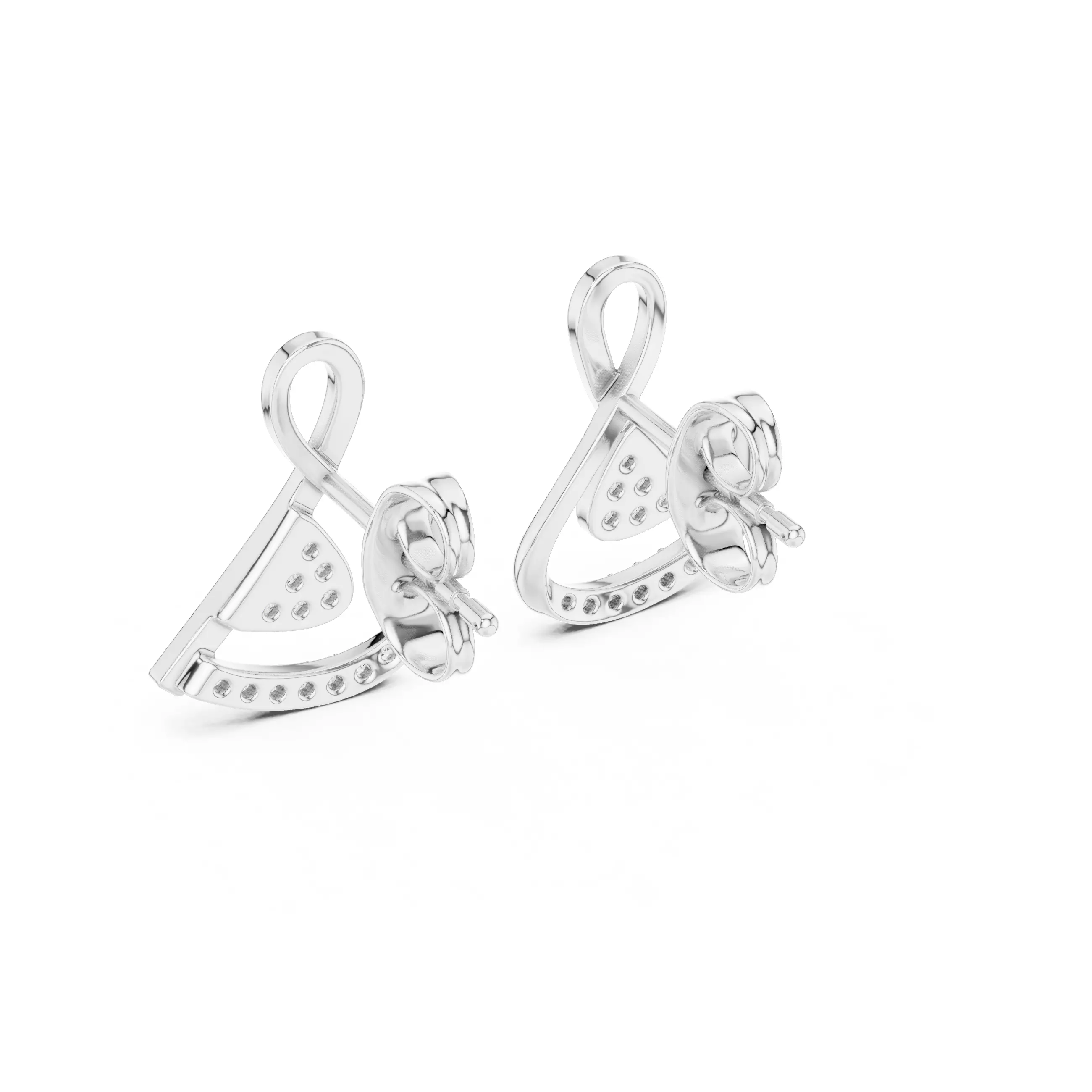 Music Note Diamond Studs Earrings 3dm stl renders 360 Animation 3D print model_7