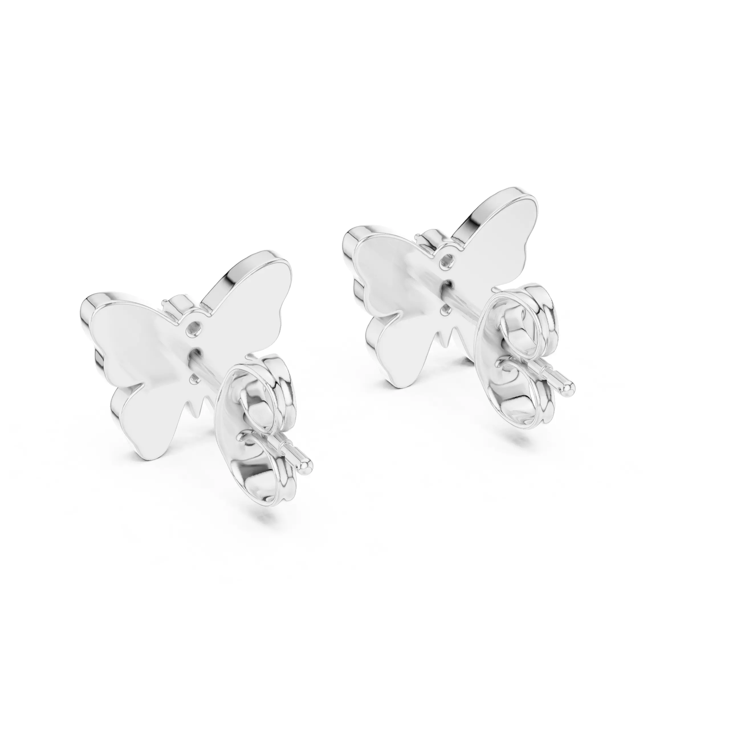 Butterfly Studs Earrings 3dm stl renders 360 Animation Videos  3D print model_8