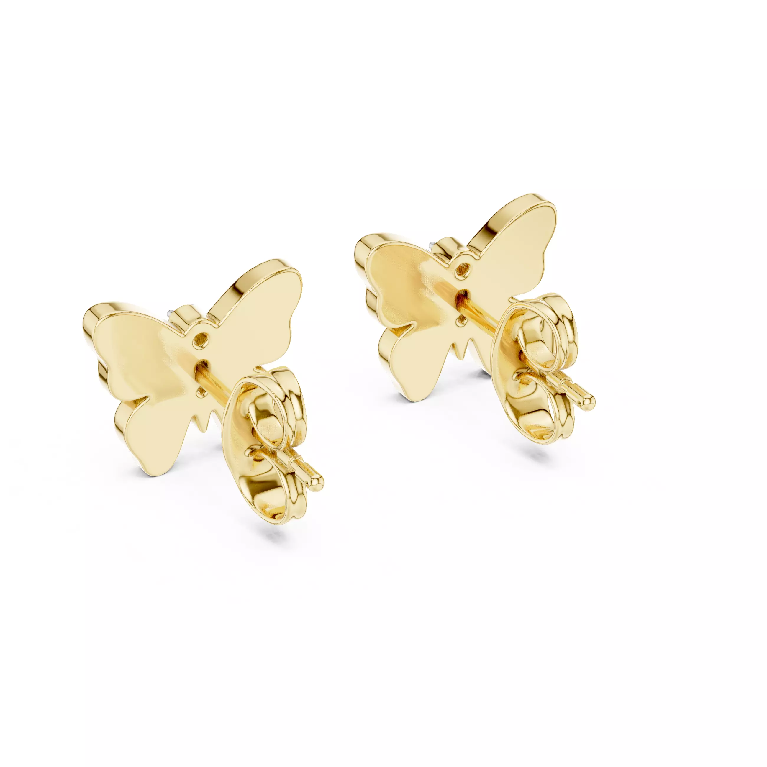 Butterfly Studs Earrings 3dm stl renders 360 Animation Videos  3D print model_11