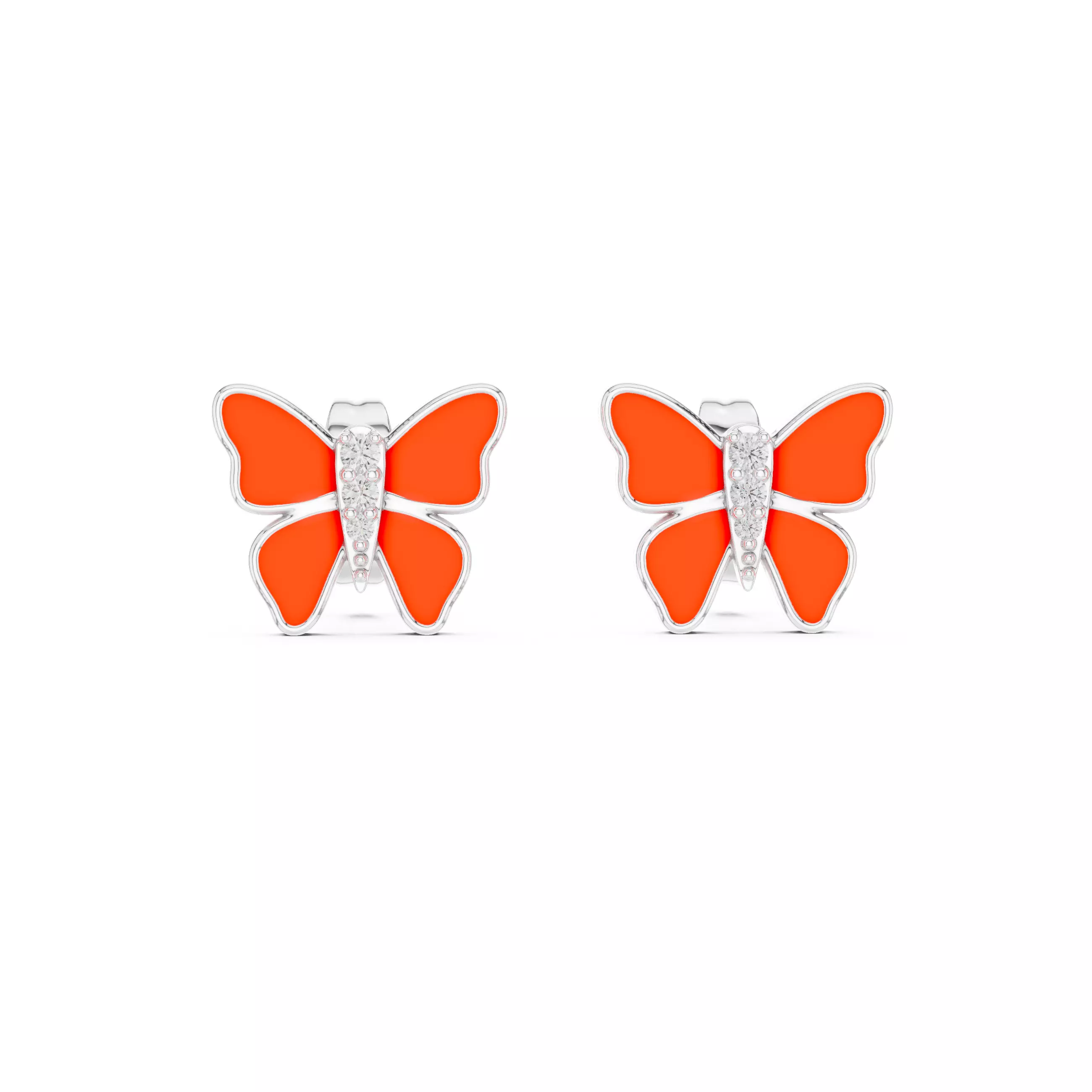 Butterfly Studs Earrings 3dm stl renders 360 Animation Videos  3D print model_9