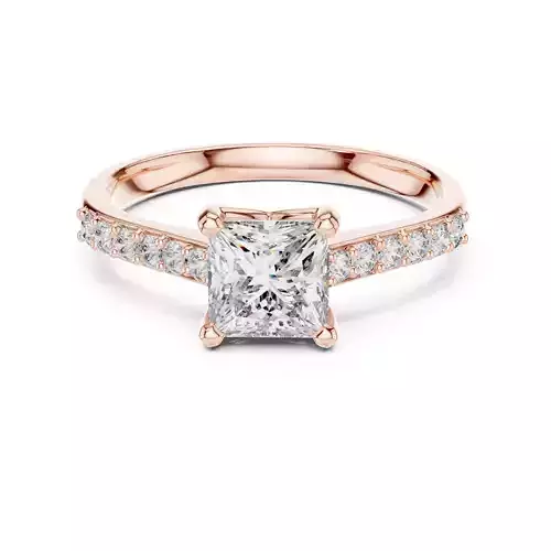 Princess Solitaire Ring 3dm stl renders 360 animation videos 