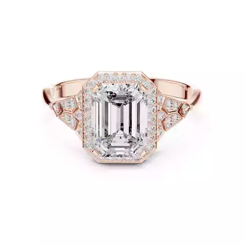 Emerald Solitaire Ring 3dm stl renders 360 animation videos  3D print model