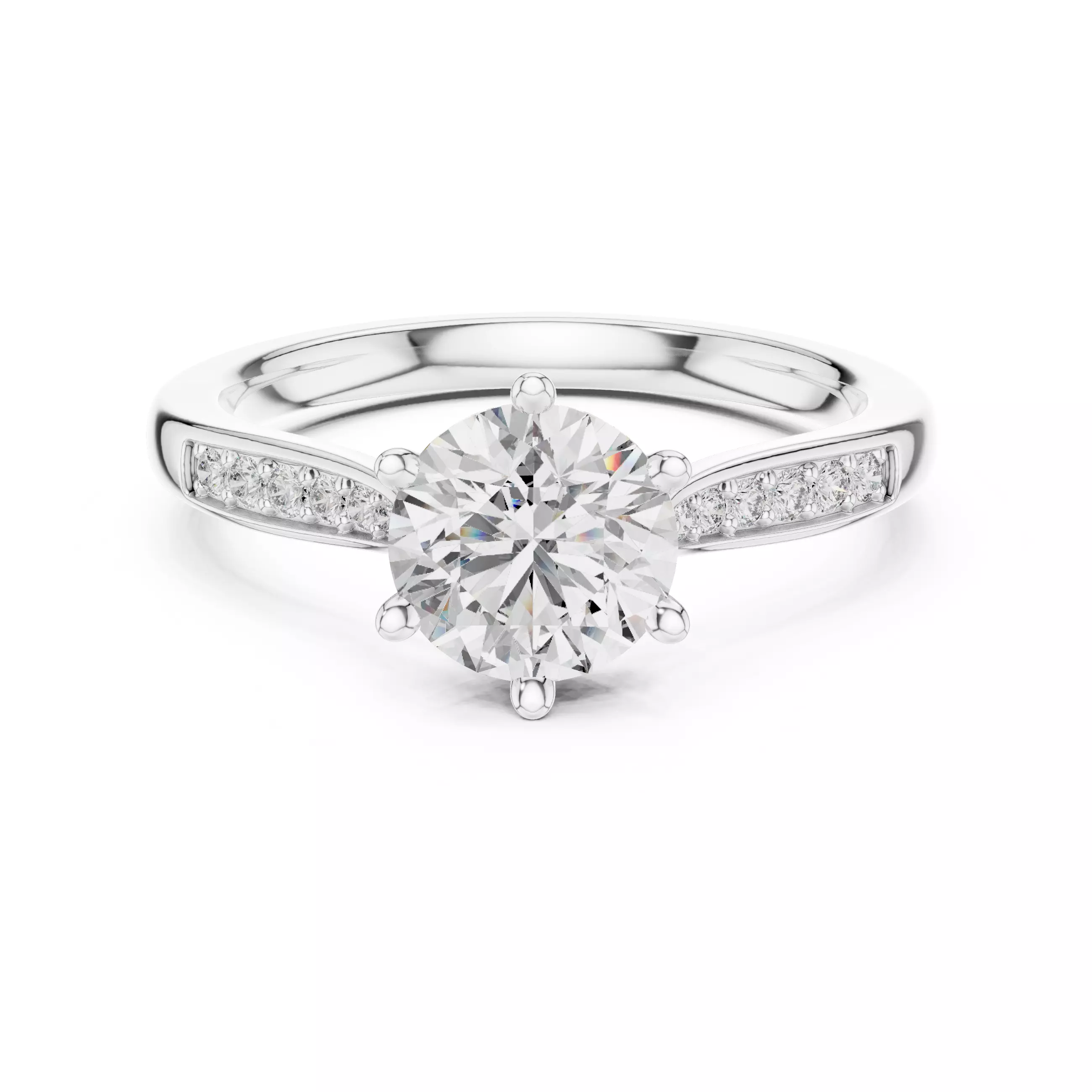 Solitaire Ring 3dm stl renders 360 animation videos 3D print model_9