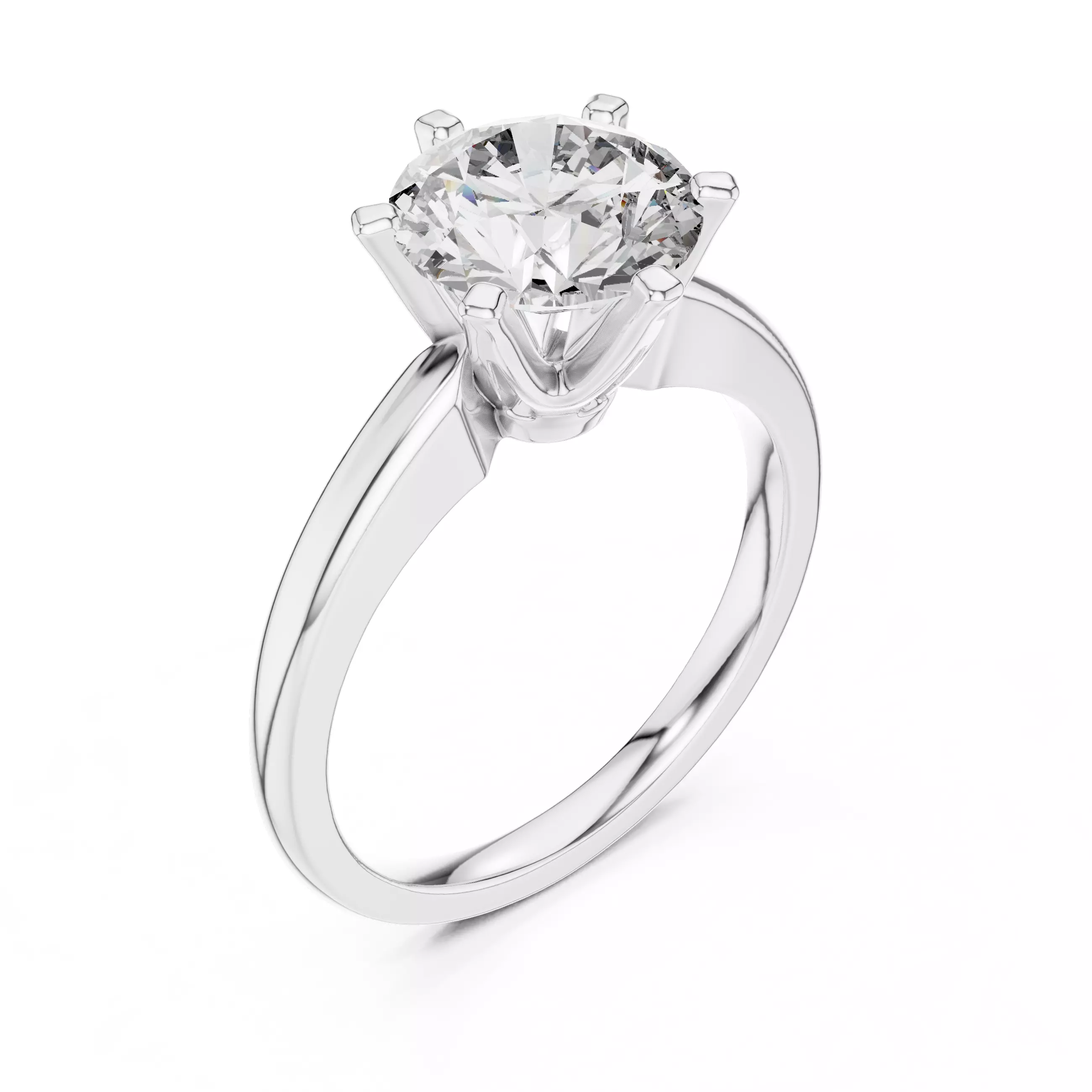 Round Mono Solitaire Ring 3dm stl renders 360 animation videos 3D print model_7