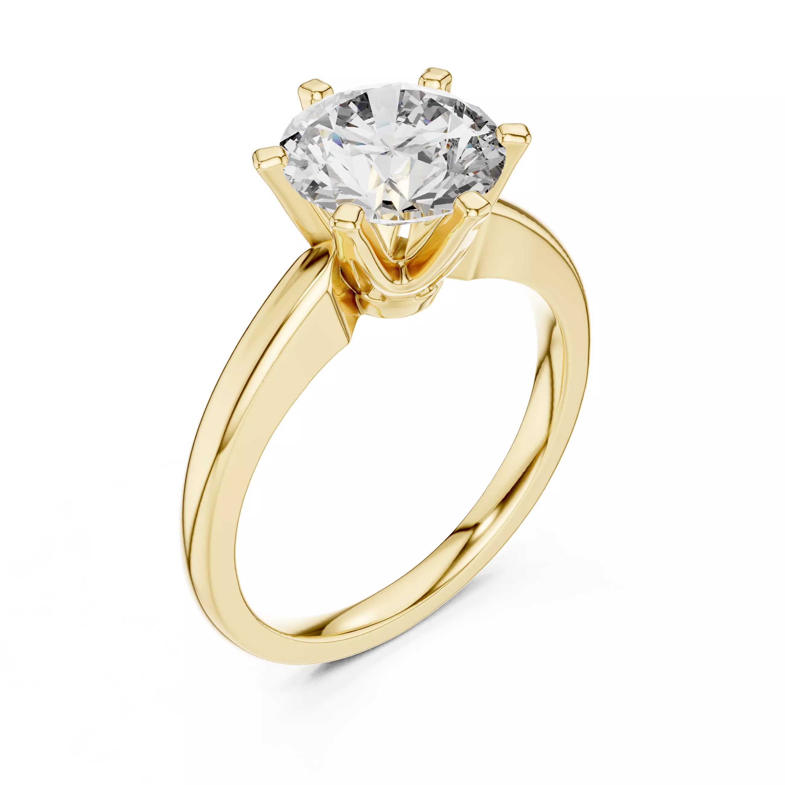 Round Mono Solitaire Ring 3dm stl renders 360 animation videos 3D print model_11