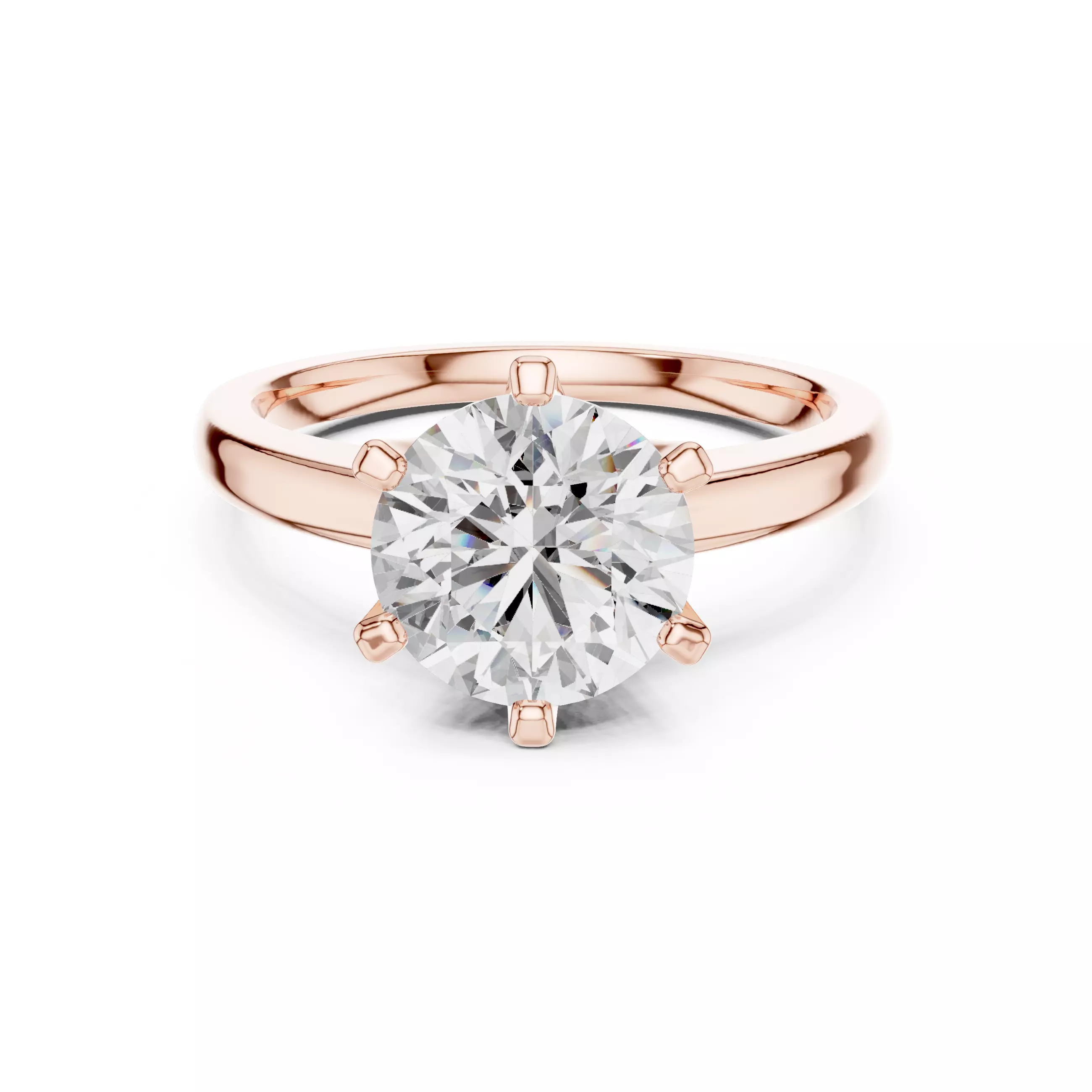 Round Mono Solitaire Ring 3dm stl renders 360 animation videos 3D print model_0