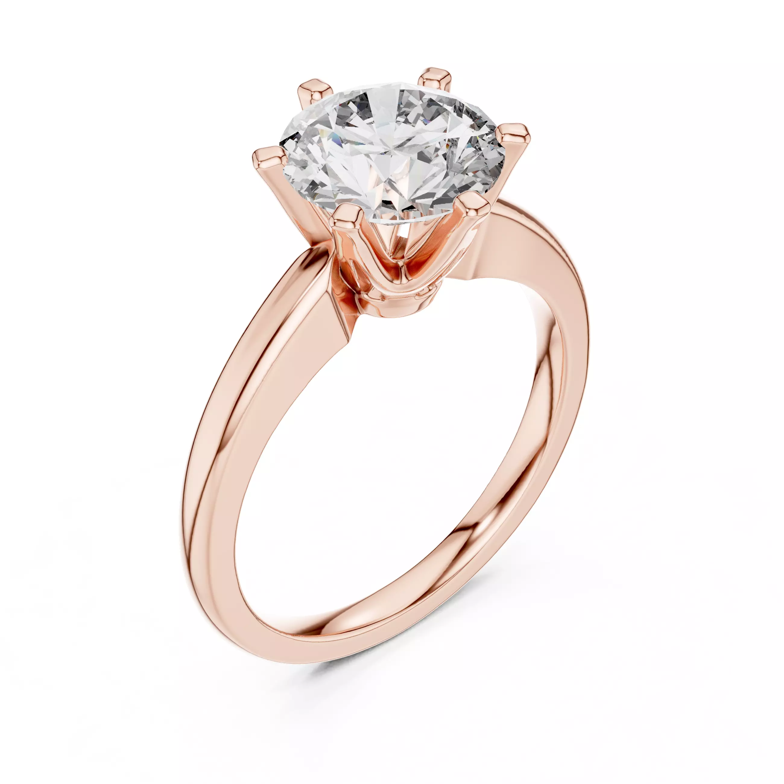 Round Mono Solitaire Ring 3dm stl renders 360 animation videos 3D print model_4