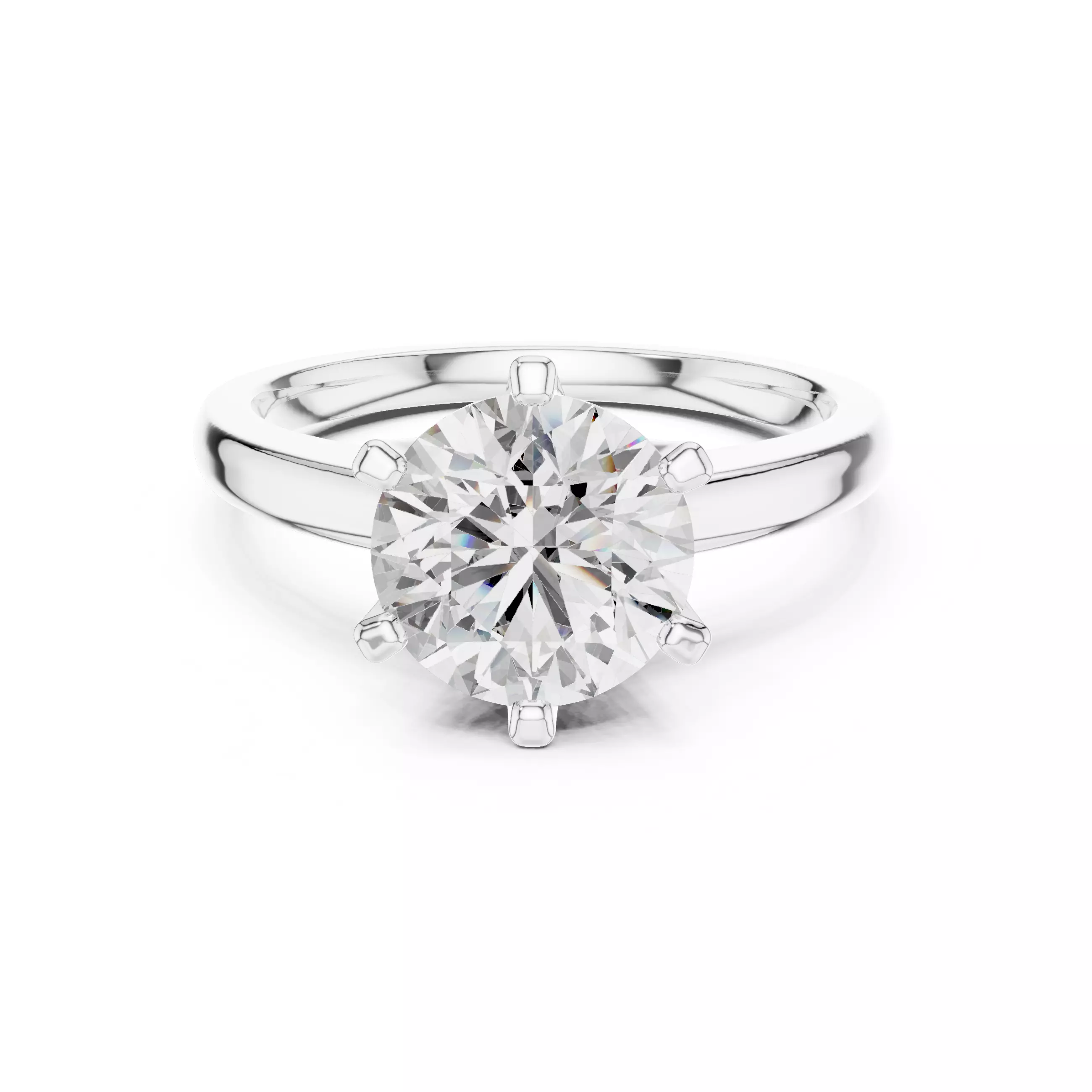 Round Mono Solitaire Ring 3dm stl renders 360 animation videos 3D print model_9