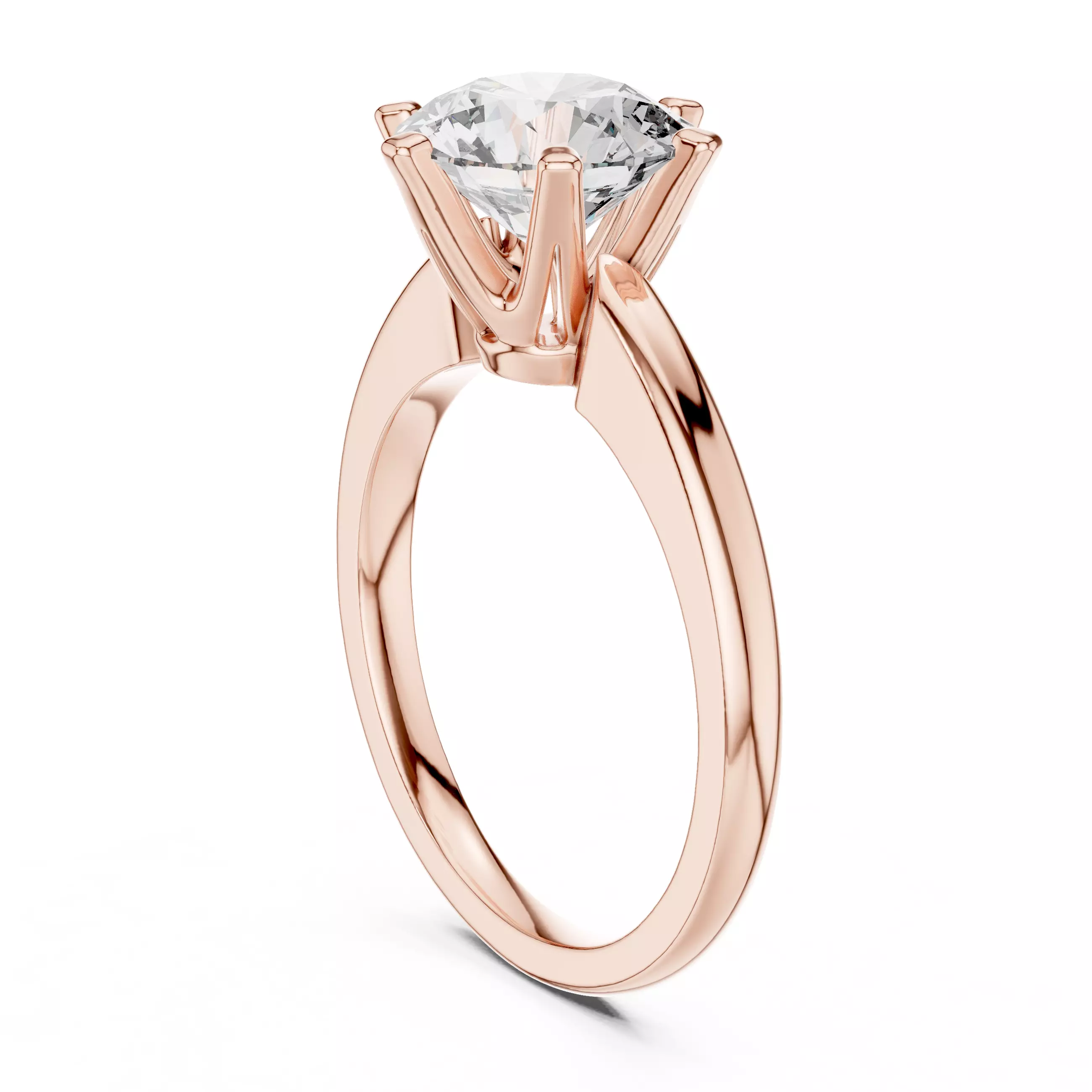 Round Mono Solitaire Ring 3dm stl renders 360 animation videos 3D print model_3