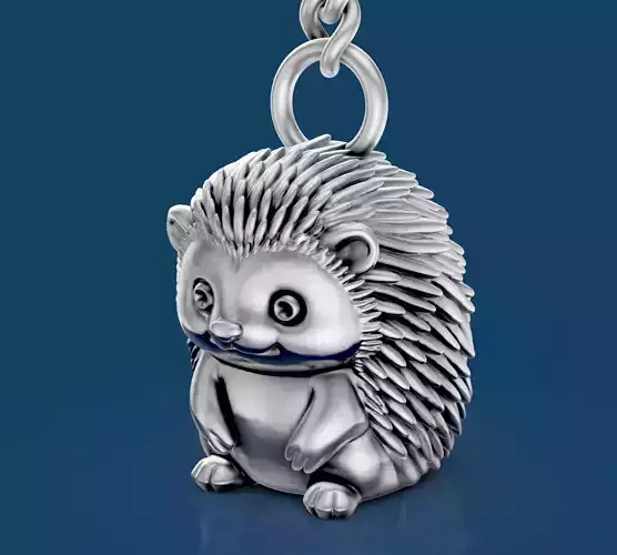 Hedgehog key holder silver gold jewelry printable model