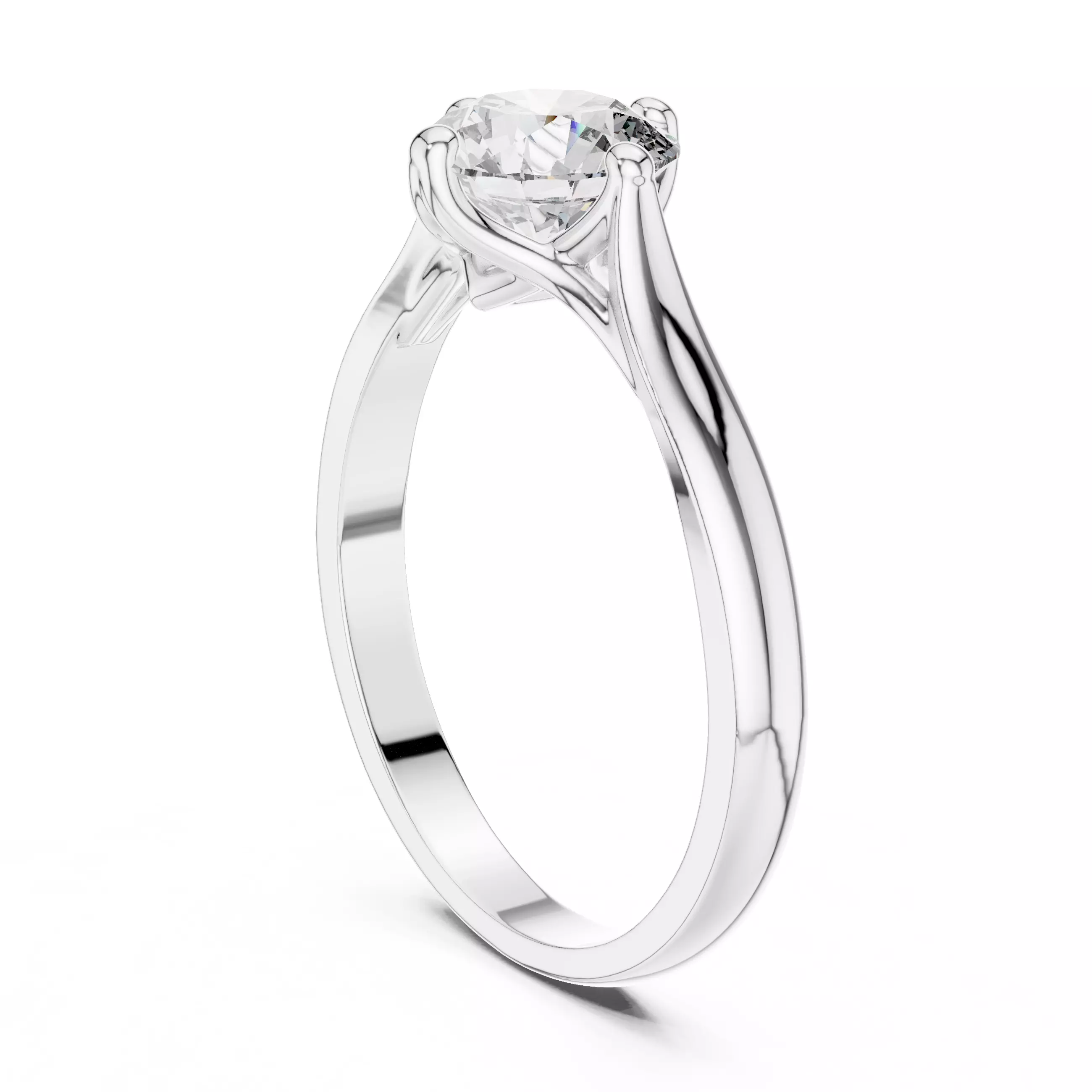 Round Mono Solitaire Ring 3dm stl renders 360 animation videos  3D print model_6