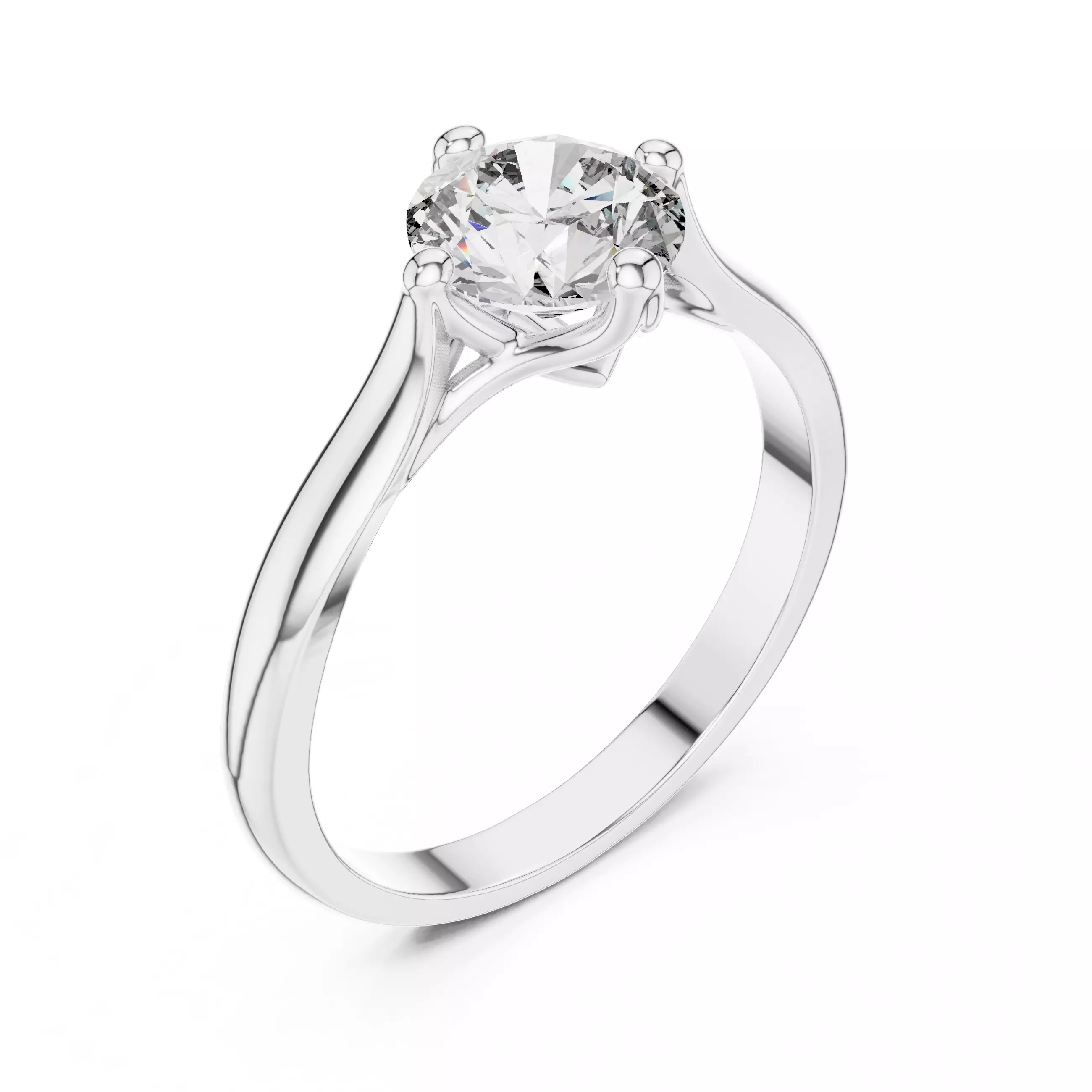 Round Mono Solitaire Ring 3dm stl renders 360 animation videos  3D print model_7